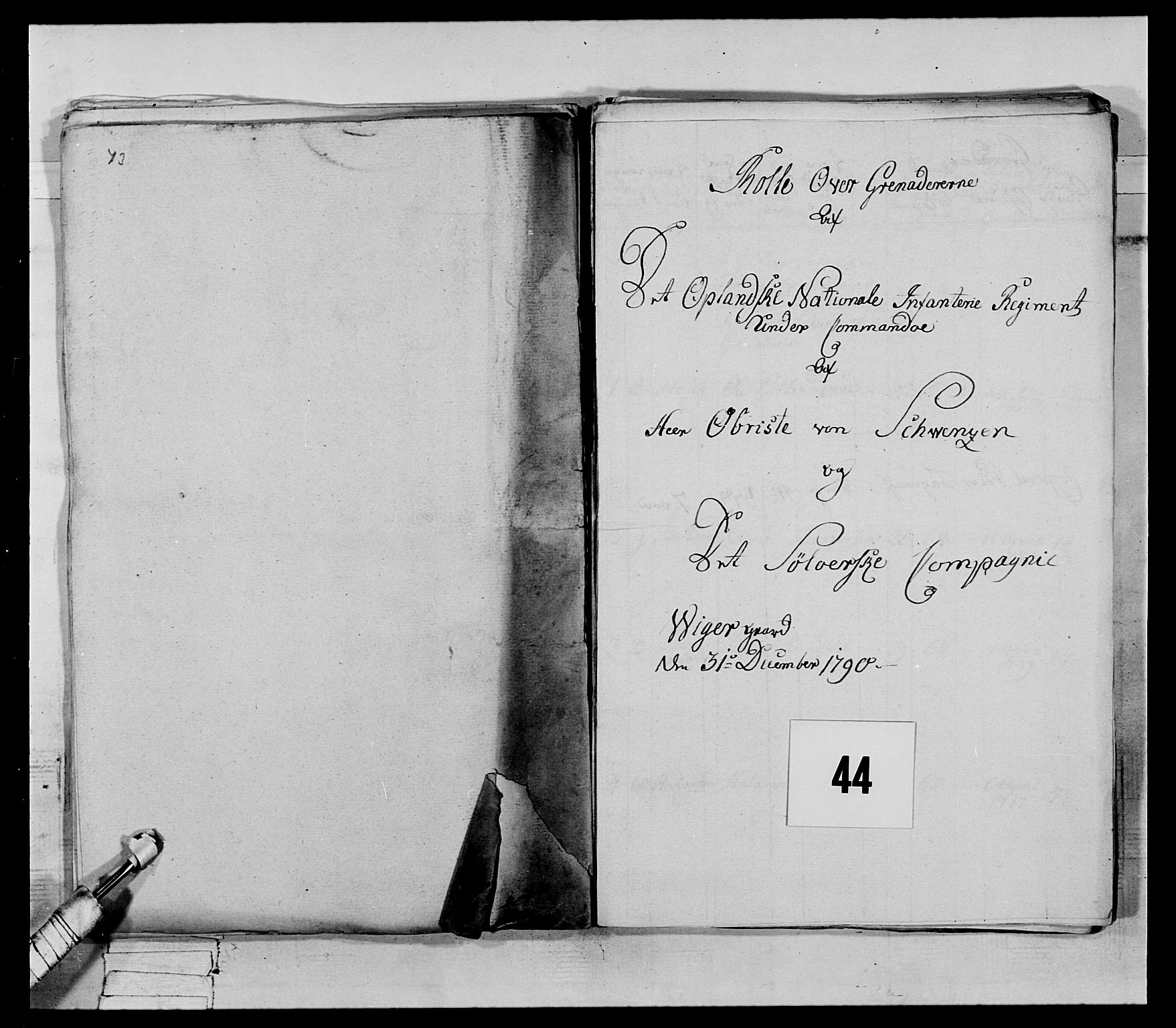 Generalitets- og kommissariatskollegiet, Det kongelige norske kommissariatskollegium, AV/RA-EA-5420/E/Eh/L0067: Opplandske nasjonale infanteriregiment, 1789-1797, s. 239