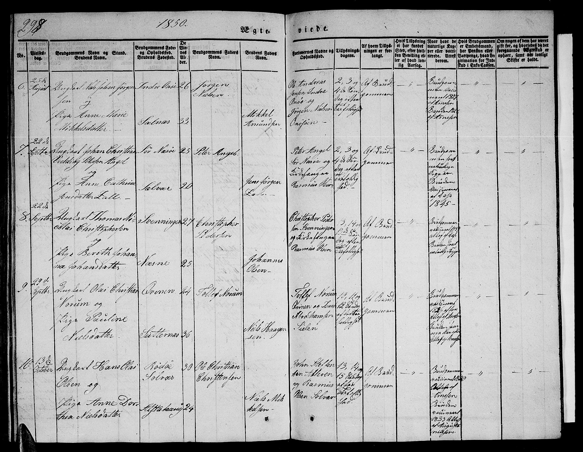 Ministerialprotokoller, klokkerbøker og fødselsregistre - Nordland, AV/SAT-A-1459/839/L0572: Klokkerbok nr. 839C02, 1841-1873, s. 298