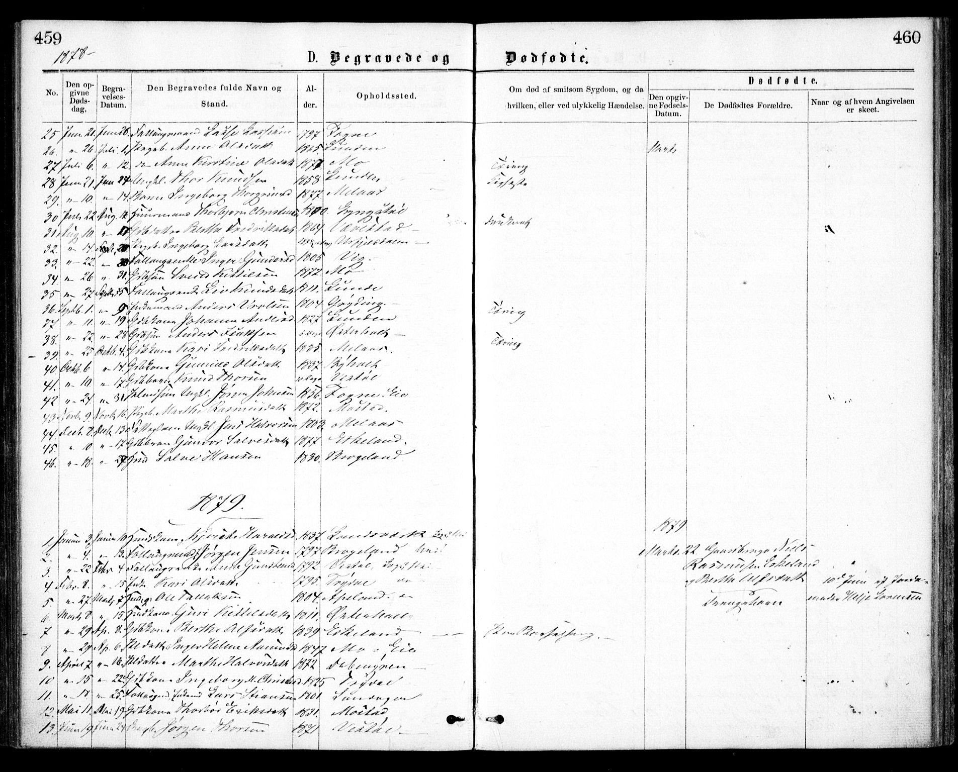 Gjerstad sokneprestkontor, SAK/1111-0014/F/Fa/Faa/L0008: Ministerialbok nr. A 8, 1876-1884, s. 459-460