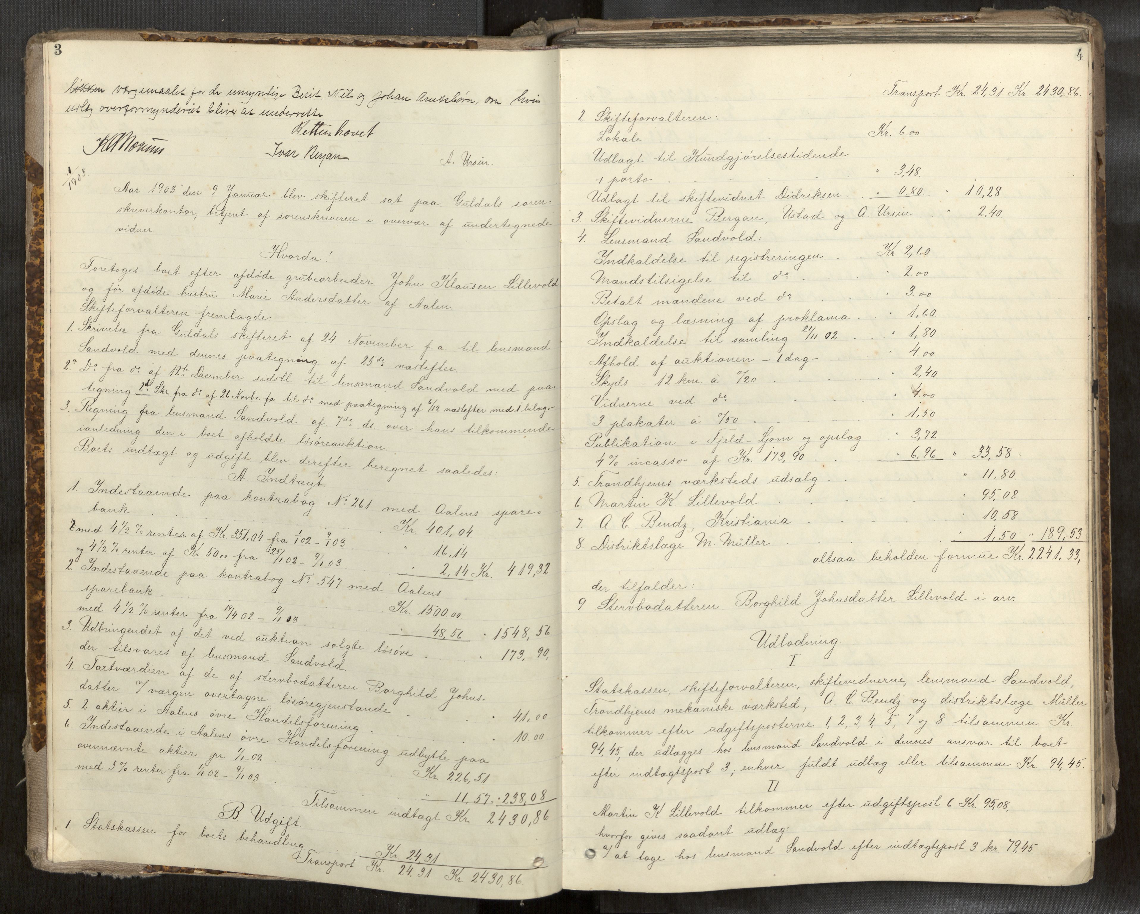 Gauldal sorenskriveri, AV/SAT-A-0014/1/3/3A/L0016: Skifteslutningsprotokoll  3, 1902-1909, s. 3-4
