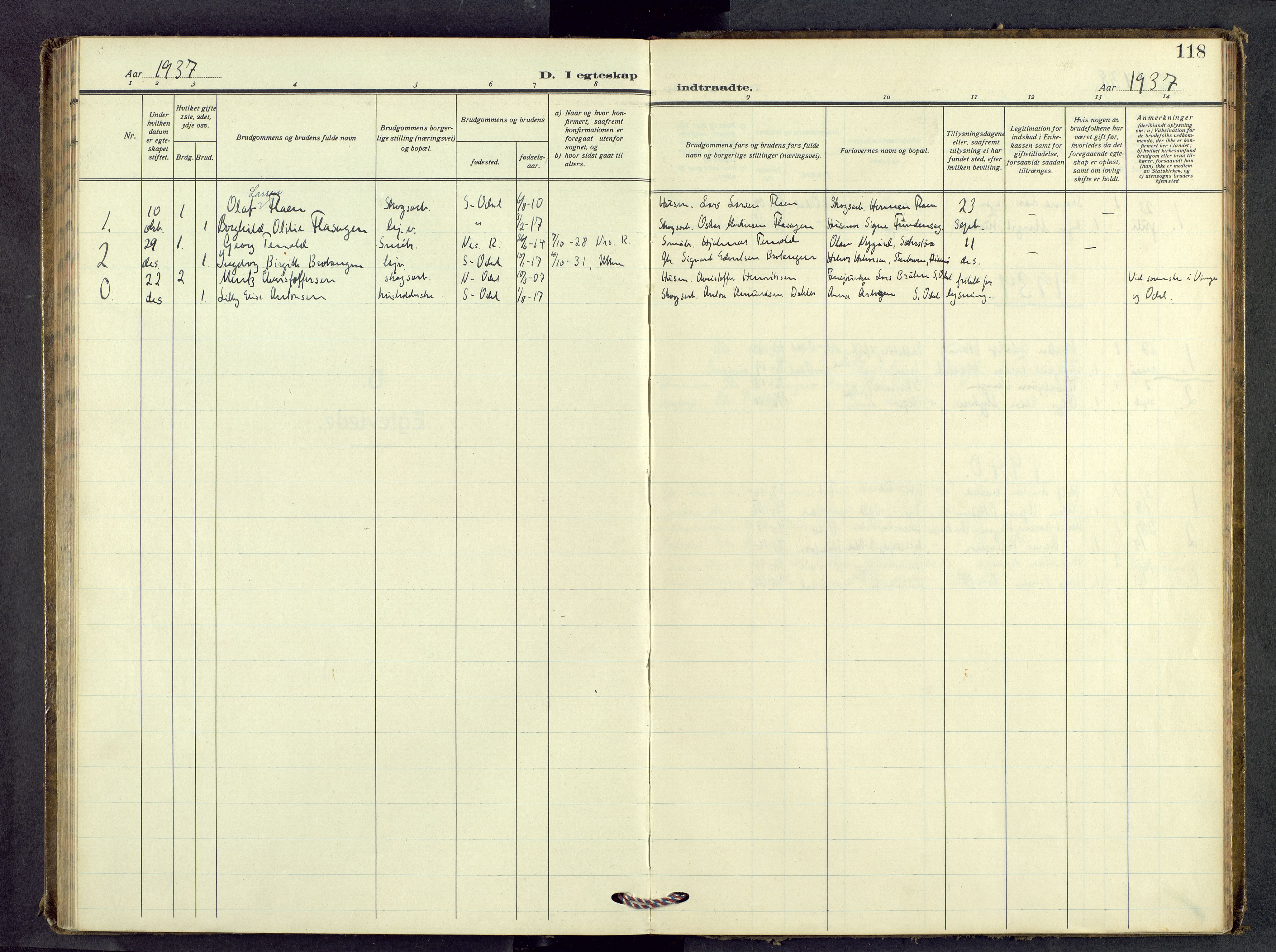 Sør-Odal prestekontor, SAH/PREST-030/H/Ha/Haa/L0018: Ministerialbok nr. 18, 1937-1968, s. 118