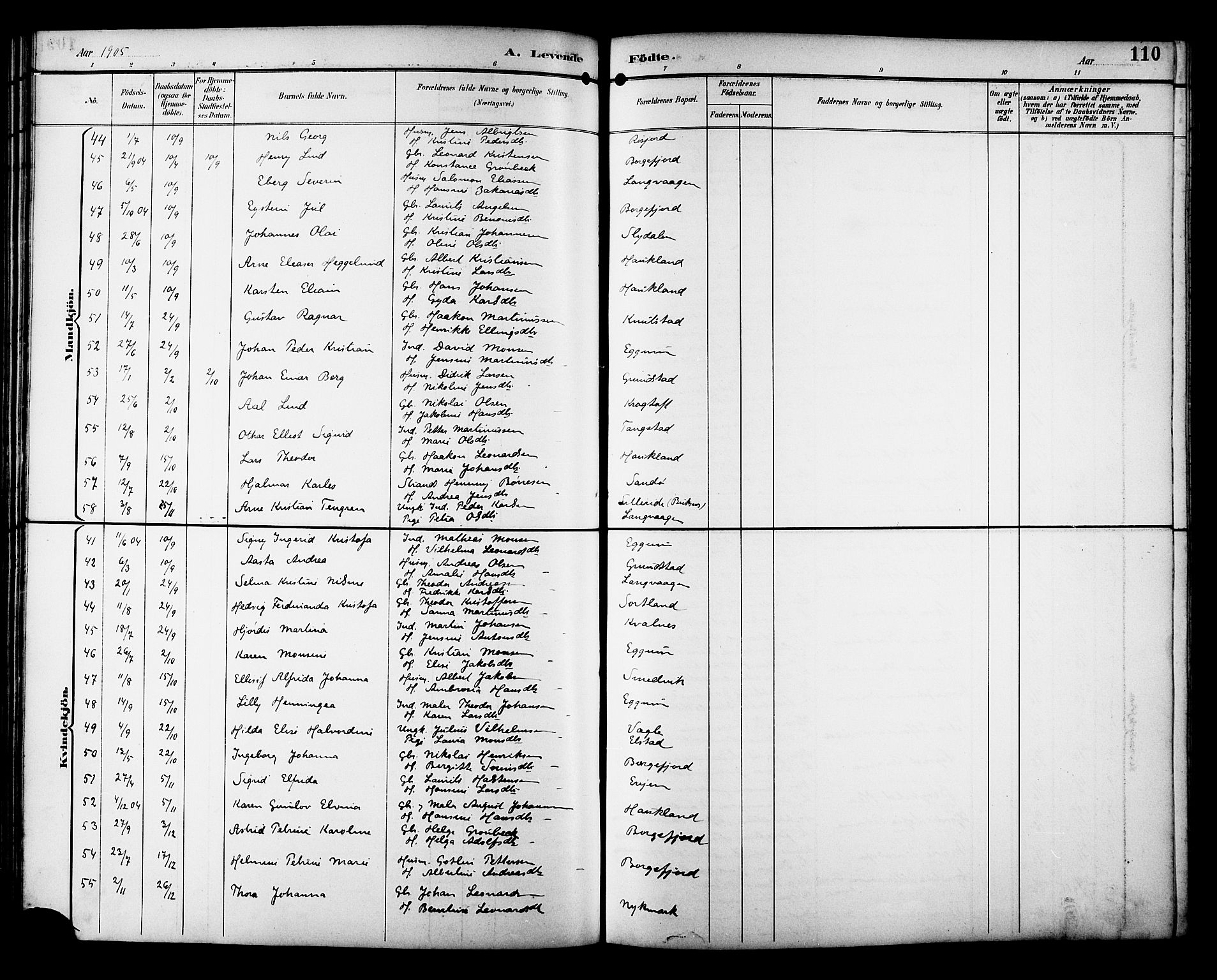 Ministerialprotokoller, klokkerbøker og fødselsregistre - Nordland, AV/SAT-A-1459/880/L1141: Klokkerbok nr. 880C03, 1893-1928, s. 110