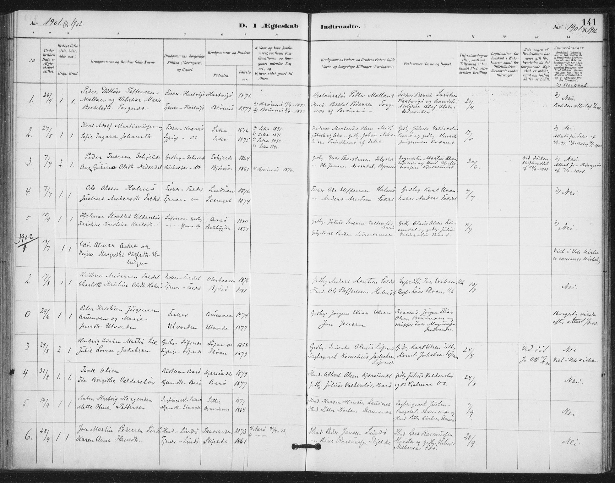 Ministerialprotokoller, klokkerbøker og fødselsregistre - Nord-Trøndelag, AV/SAT-A-1458/772/L0603: Ministerialbok nr. 772A01, 1885-1912, s. 141