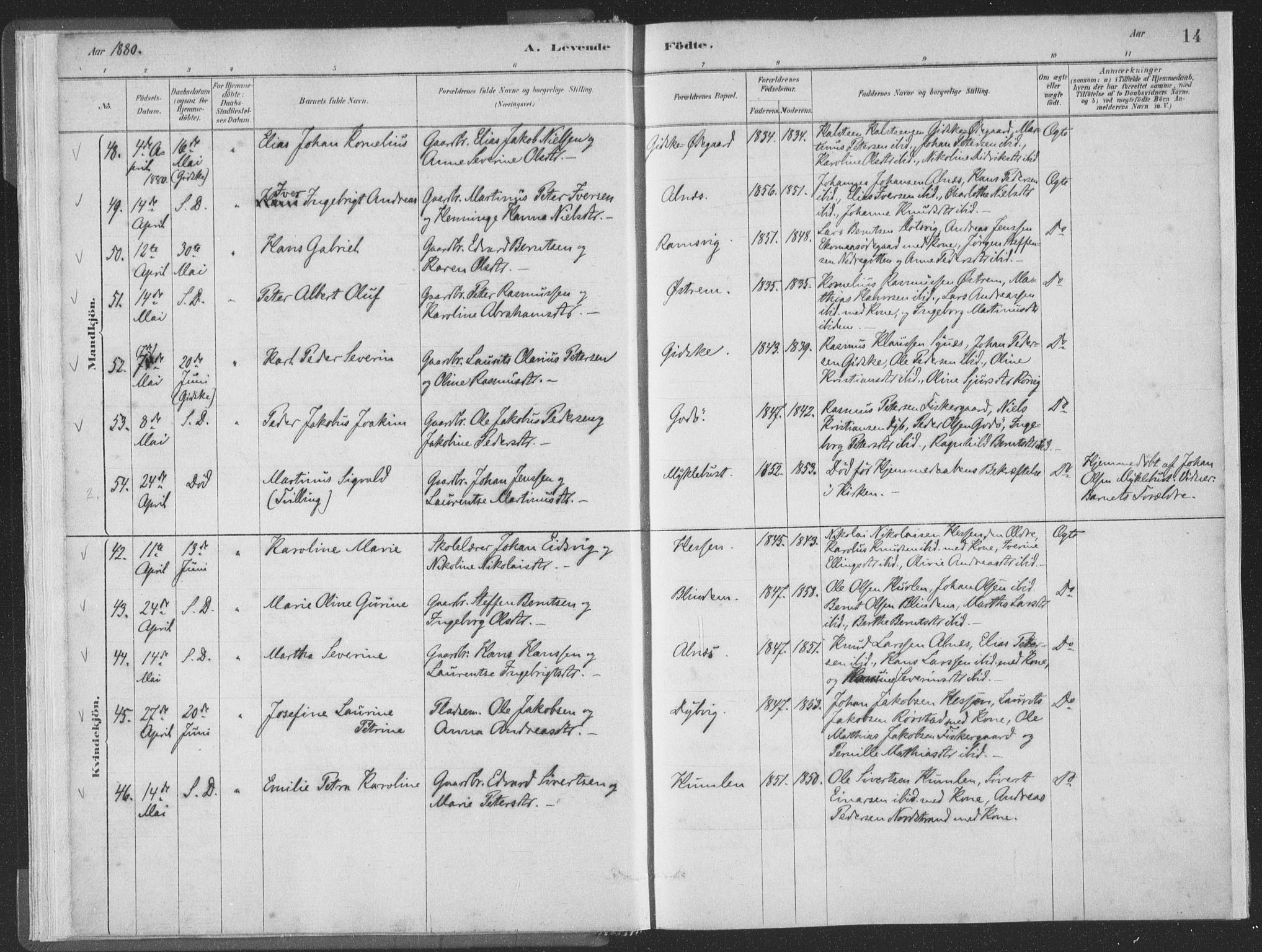 Ministerialprotokoller, klokkerbøker og fødselsregistre - Møre og Romsdal, SAT/A-1454/528/L0401: Ministerialbok nr. 528A12I, 1880-1920, s. 14