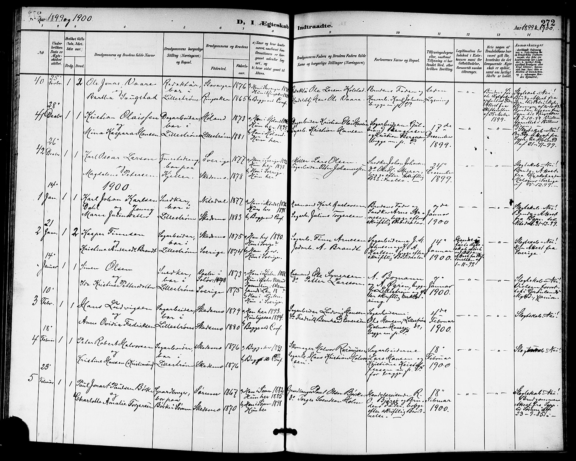 Skedsmo prestekontor Kirkebøker, AV/SAO-A-10033a/G/Ga/L0005a: Klokkerbok nr. I 5A, 1896-1901, s. 272