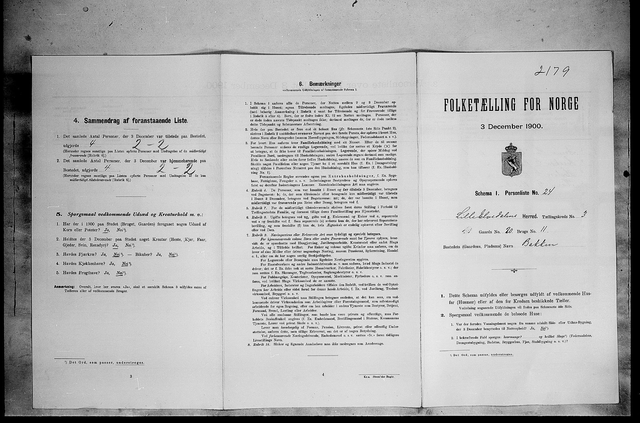 SAH, Folketelling 1900 for 0438 Lille Elvedalen herred, 1900, s. 284
