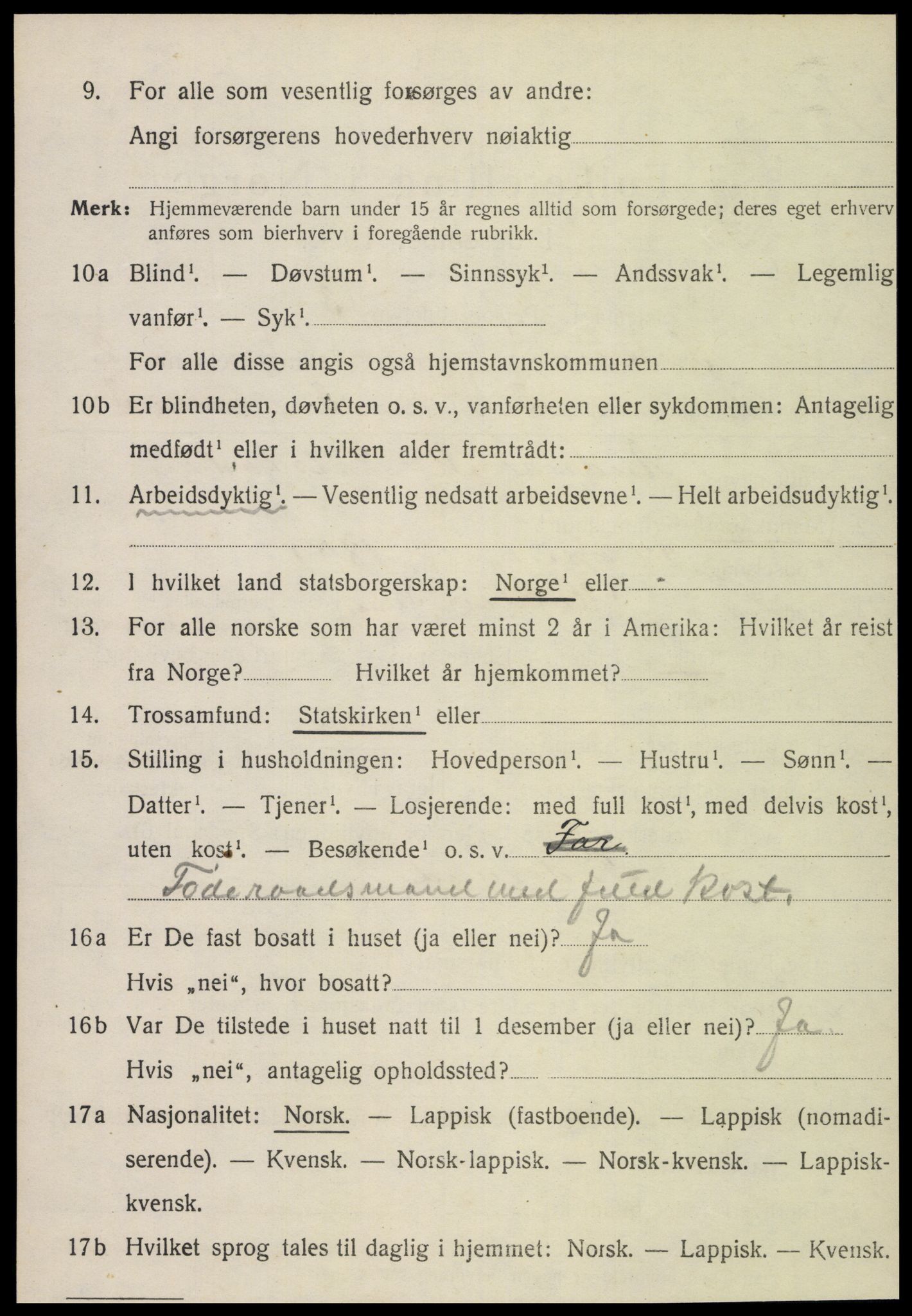 SAT, Folketelling 1920 for 1736 Snåsa herred, 1920, s. 1217
