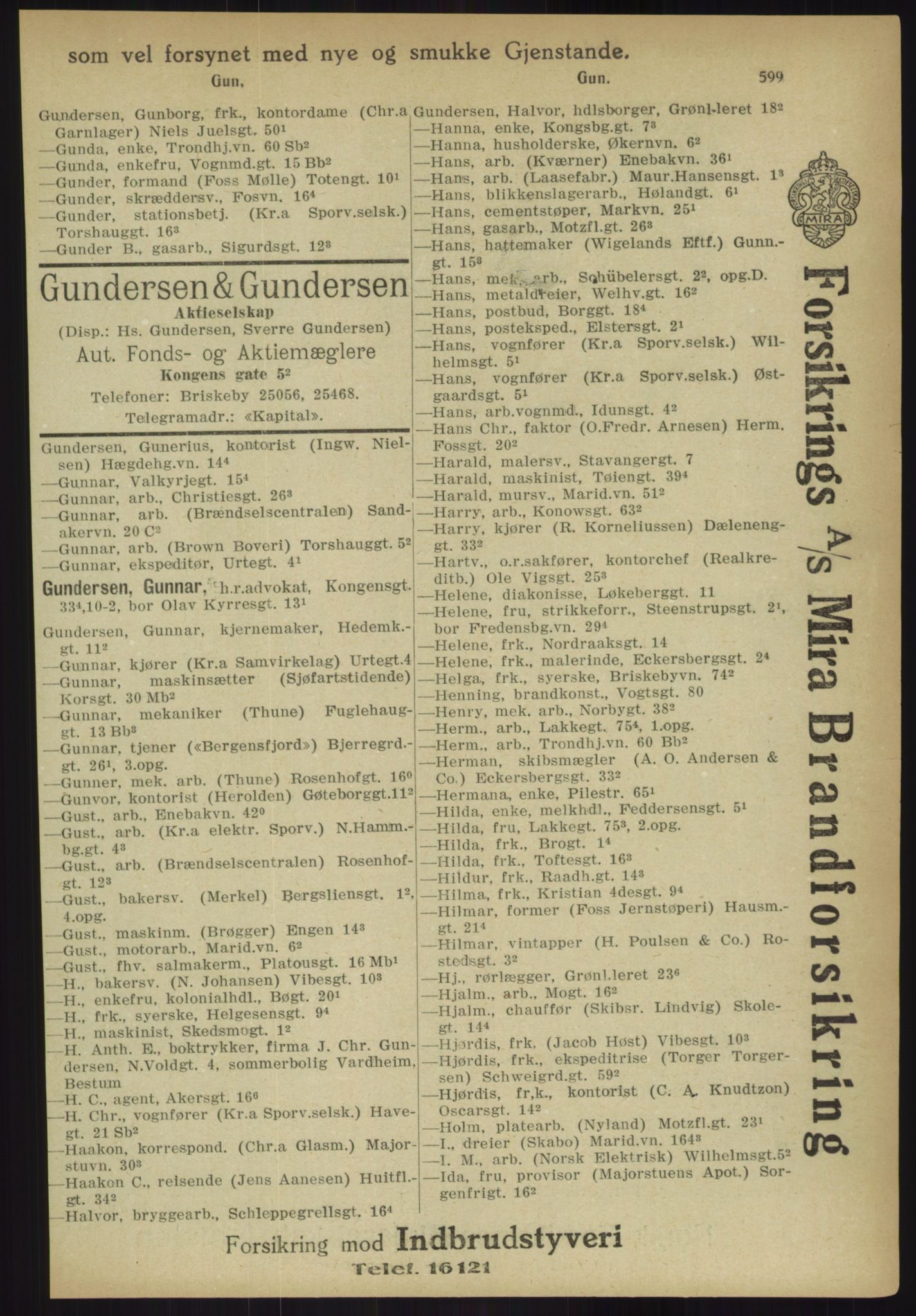 Kristiania/Oslo adressebok, PUBL/-, 1918, s. 624