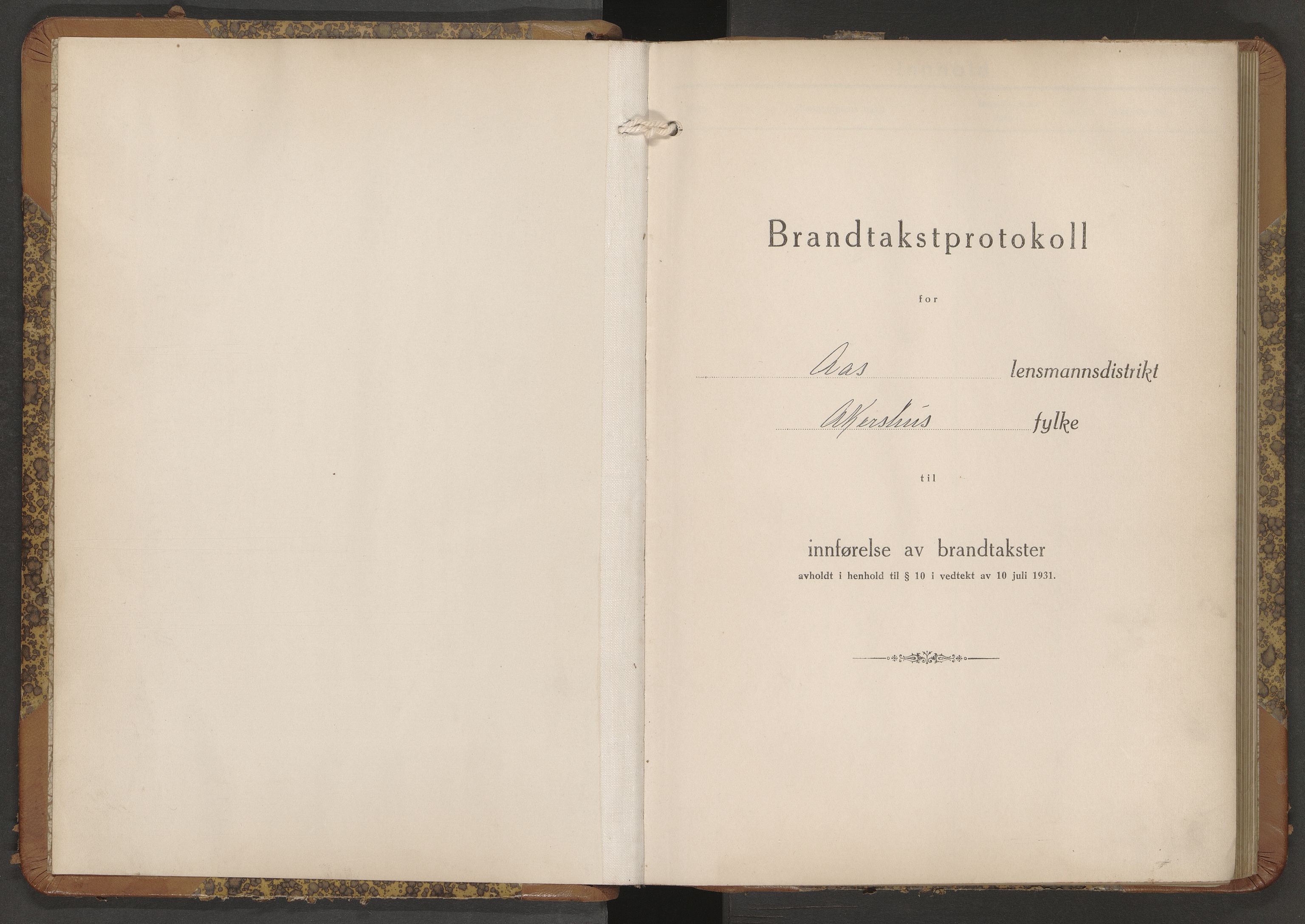 Norges brannkasse, branntakster Ås, SAO/A-11401/F/Fb/L0001: Branntakstprotokoll, 1935-1955
