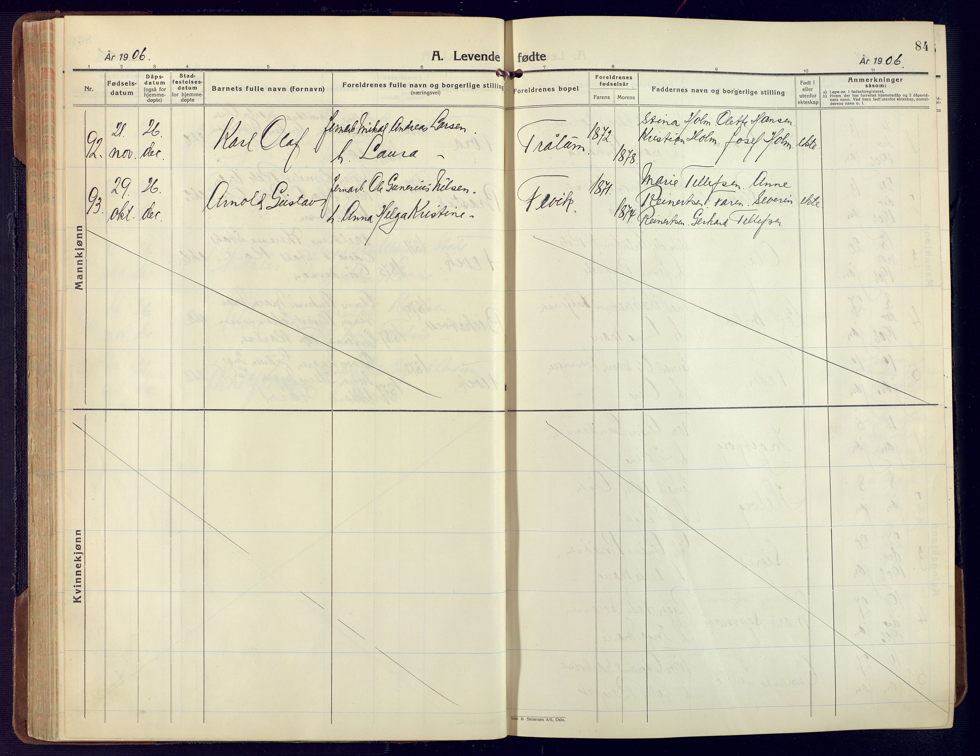 Fjære sokneprestkontor, AV/SAK-1111-0011/F/Fa/L0004: Ministerialbok nr. A 4, 1902-1925, s. 84