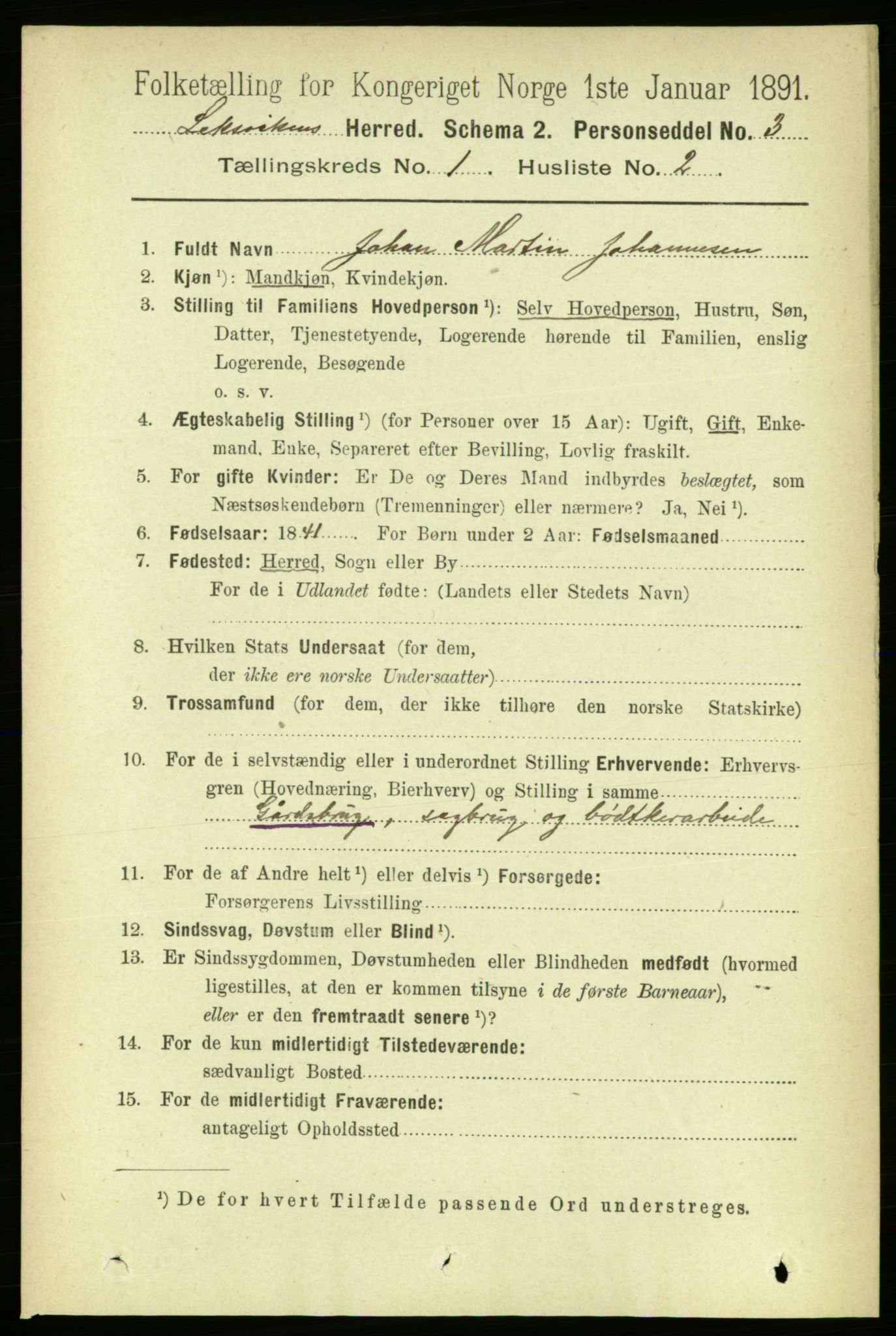 RA, Folketelling 1891 for 1718 Leksvik herred, 1891, s. 115