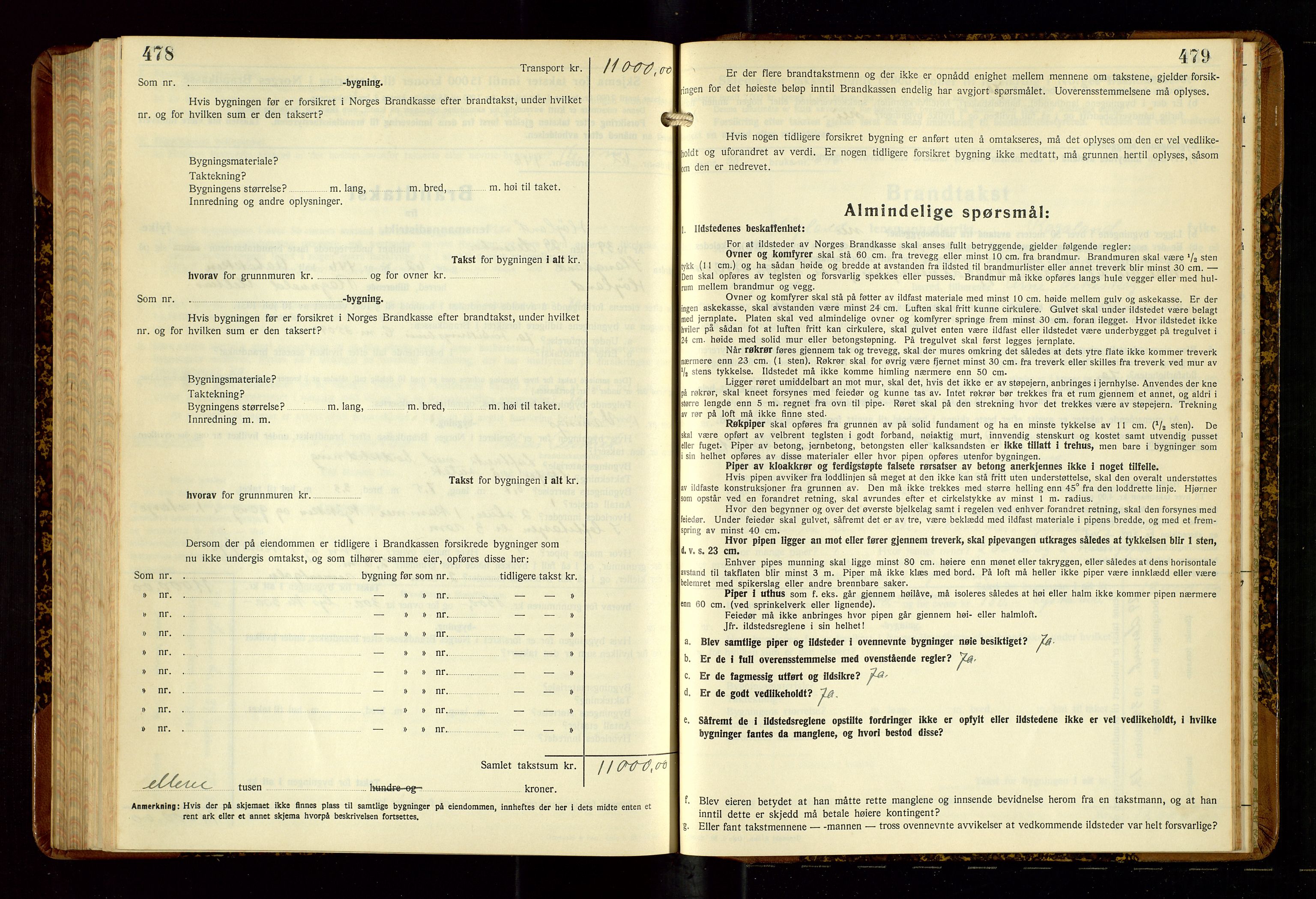 Høyland/Sandnes lensmannskontor, AV/SAST-A-100166/Gob/L0007: "Brandtakstprotokoll", 1938-1940, s. 478-479