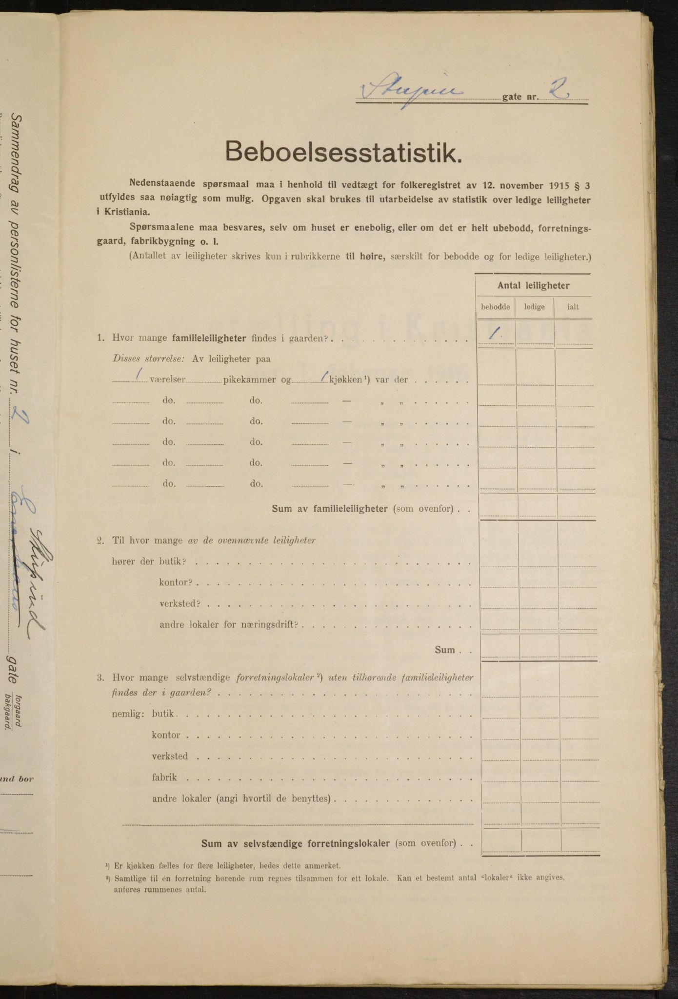 OBA, Kommunal folketelling 1.2.1916 for Kristiania, 1916, s. 107296