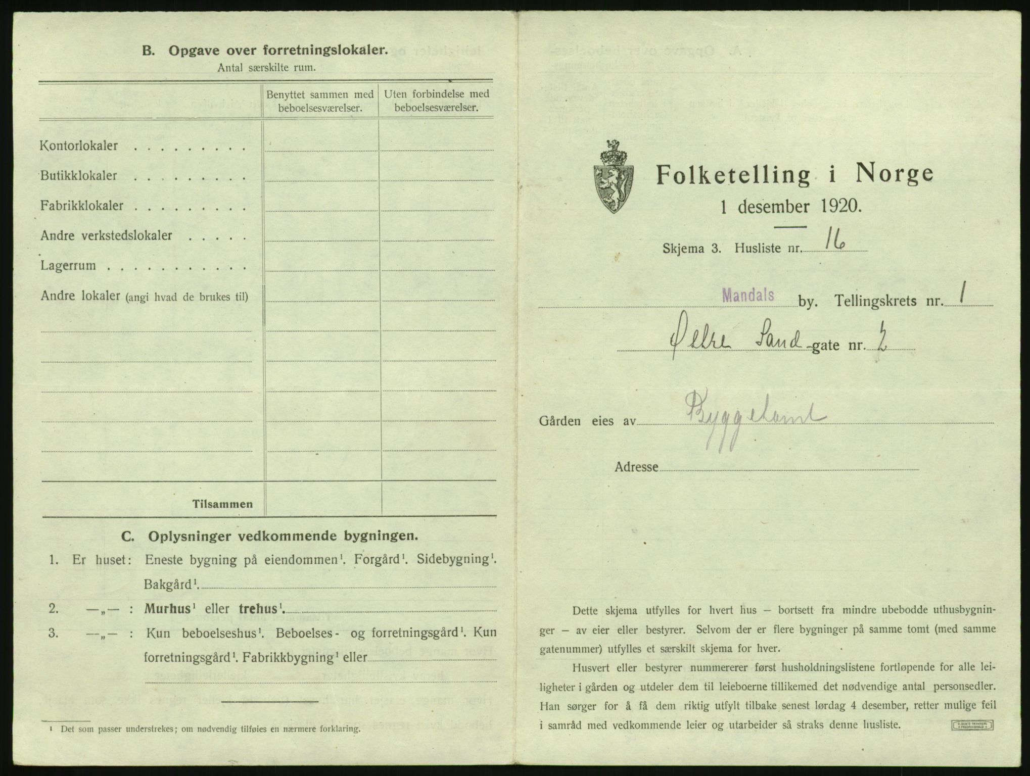 SAK, Folketelling 1920 for 1002 Mandal ladested, 1920, s. 75