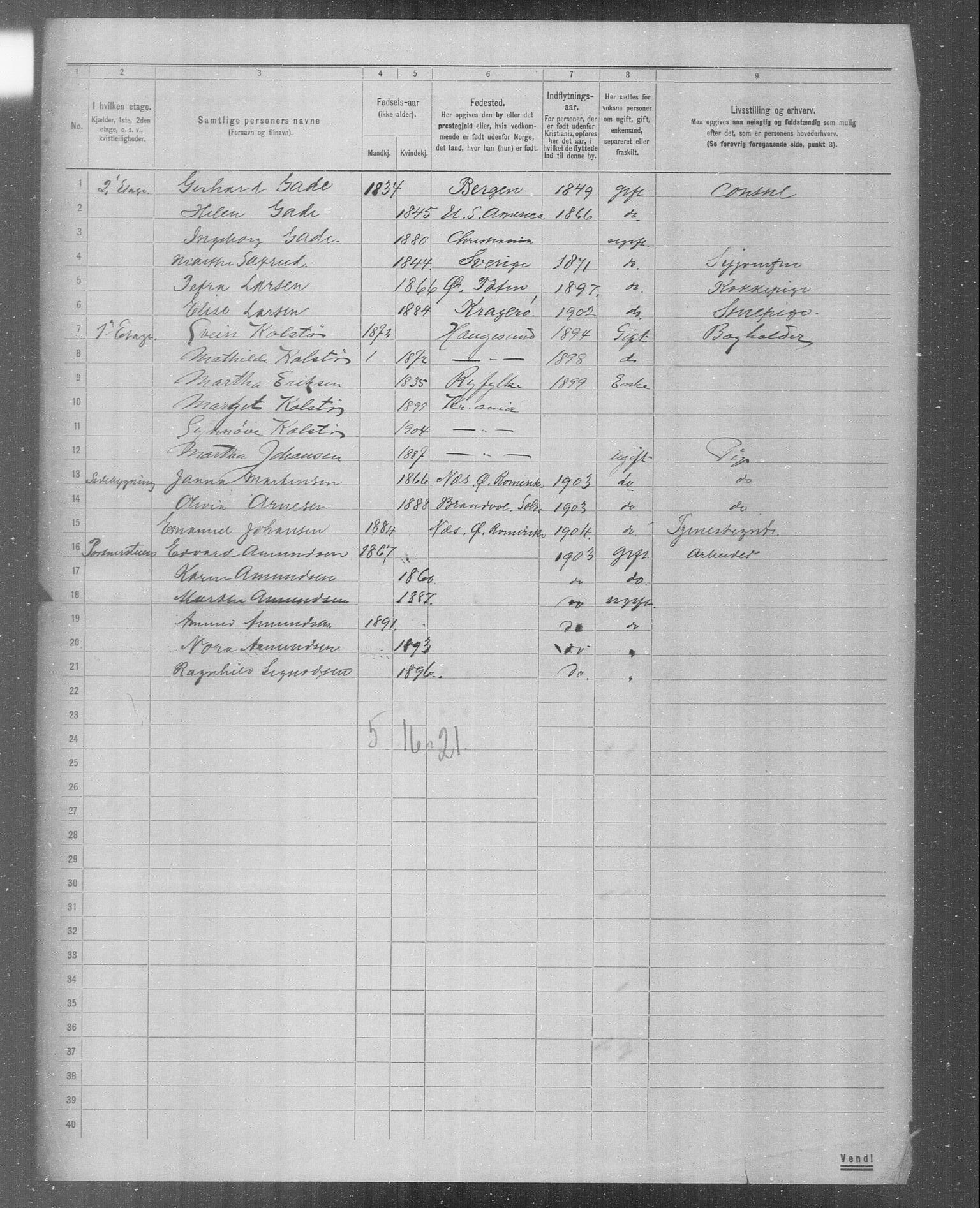 OBA, Kommunal folketelling 31.12.1904 for Kristiania kjøpstad, 1904, s. 5649