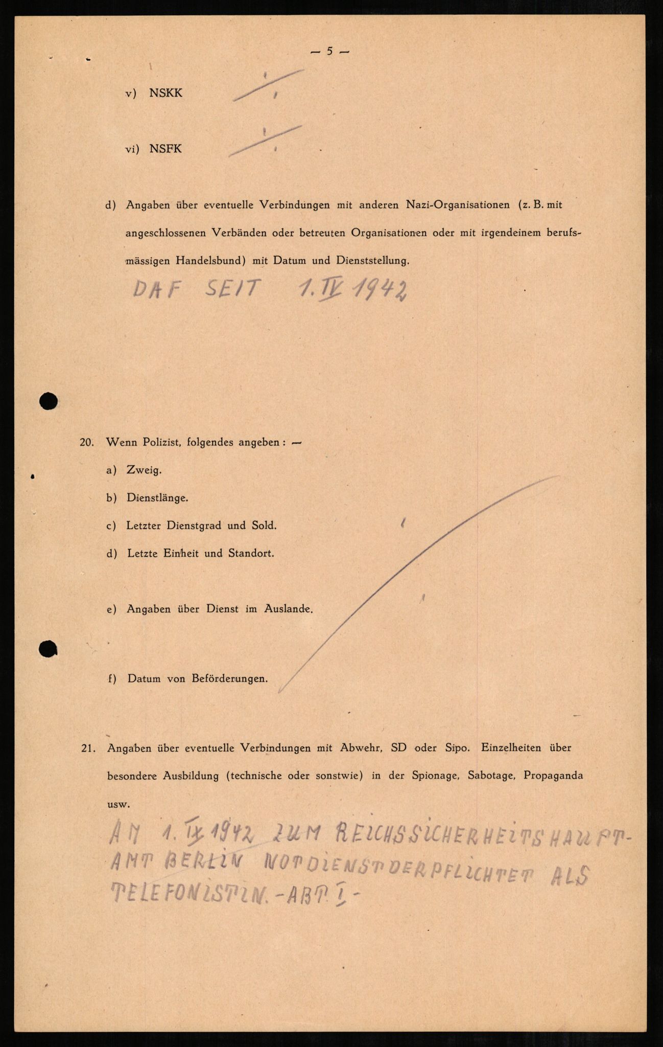 Forsvaret, Forsvarets overkommando II, AV/RA-RAFA-3915/D/Db/L0003: CI Questionaires. Tyske okkupasjonsstyrker i Norge. Tyskere., 1945-1946, s. 176