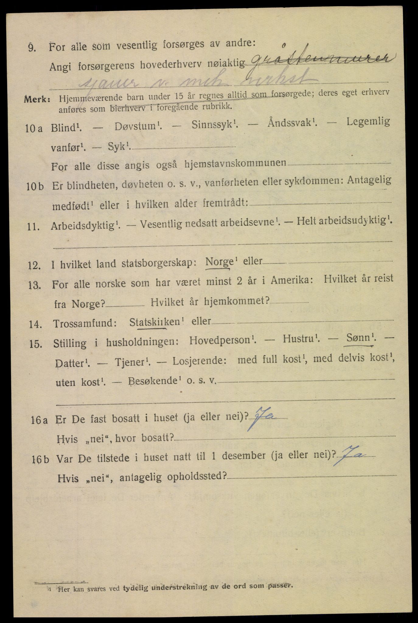 SAK, Folketelling 1920 for 0902 Tvedestrand ladested, 1920, s. 1598