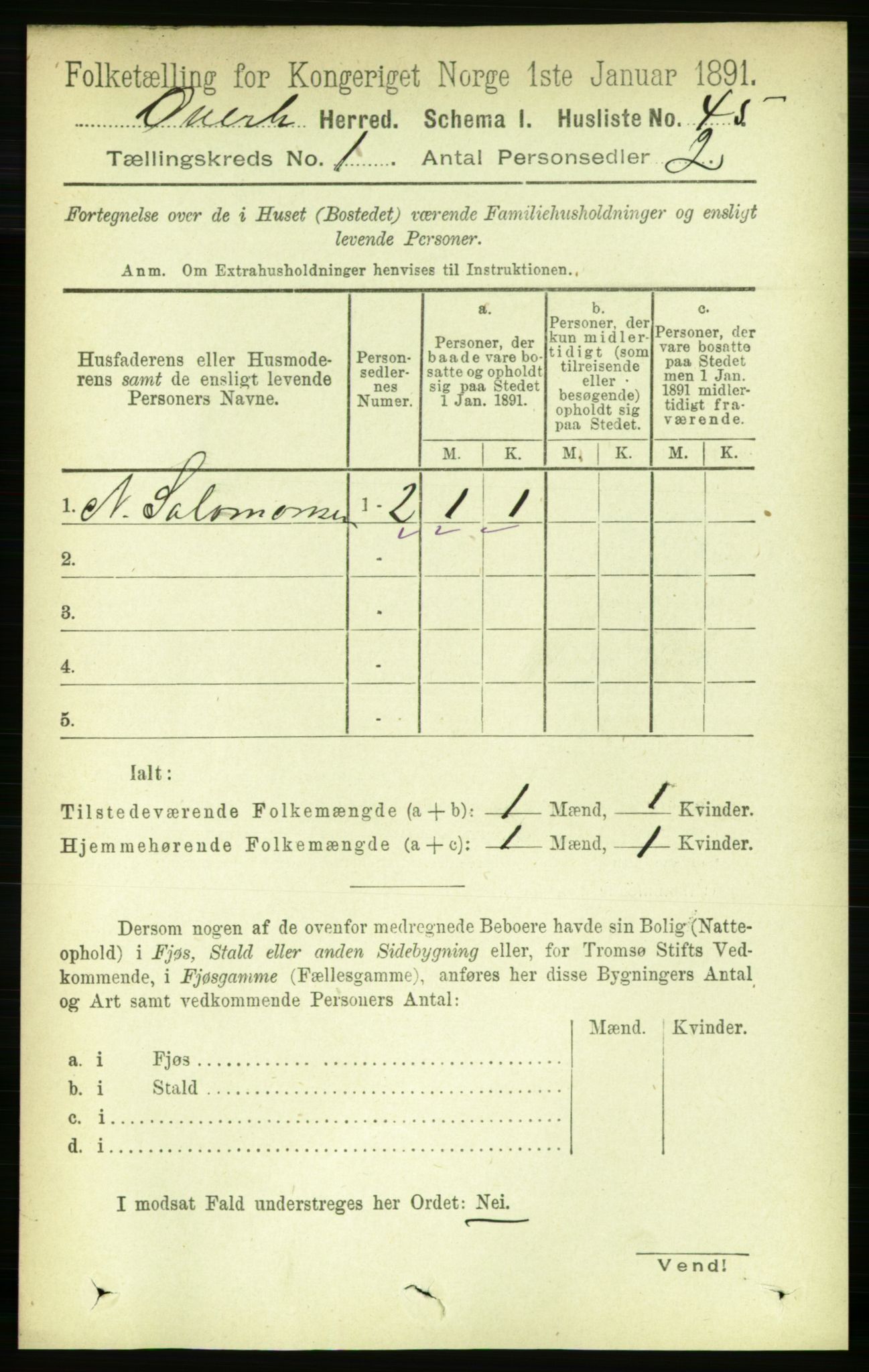 RA, Folketelling 1891 for 1744 Overhalla herred, 1891, s. 67