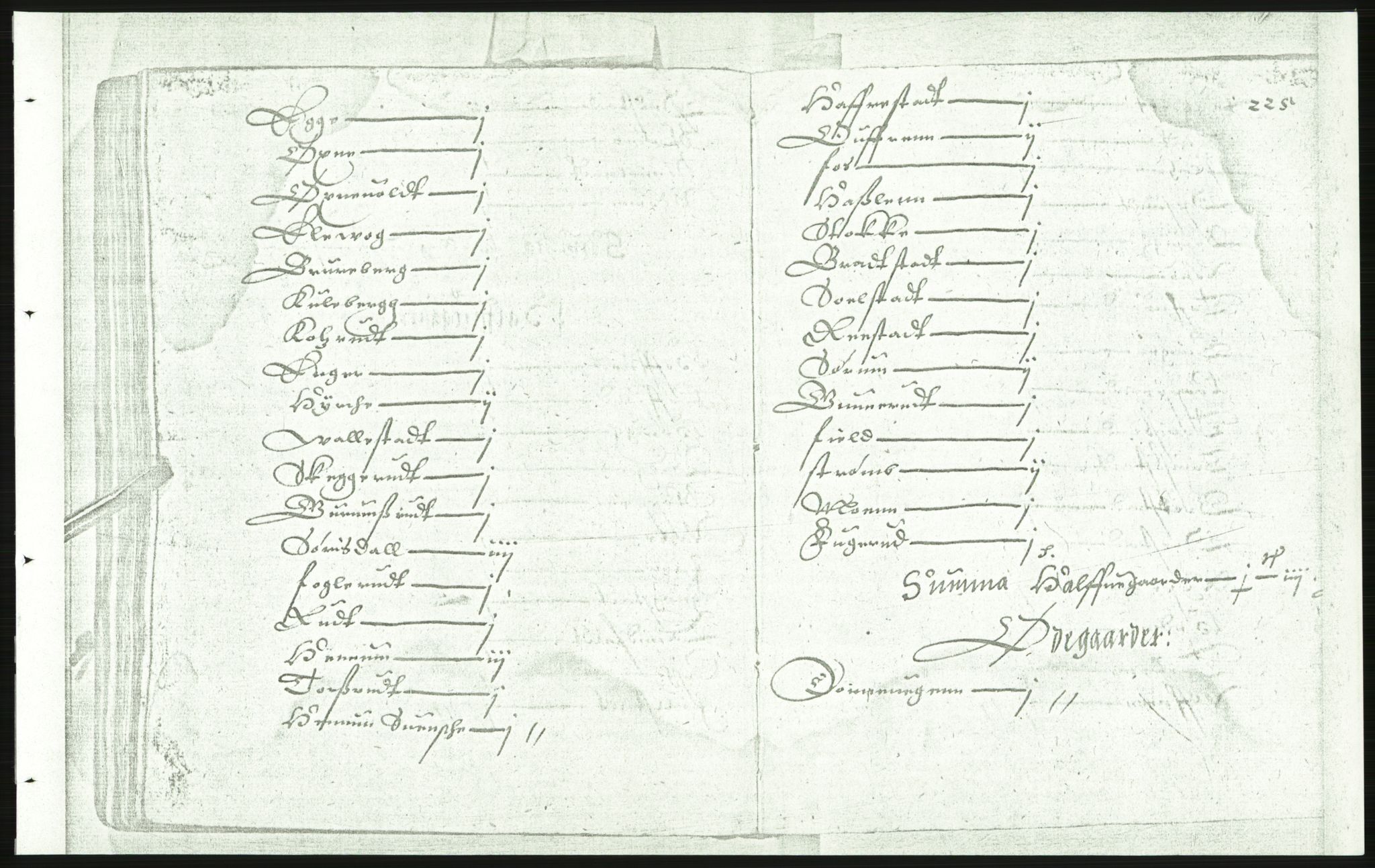 Manuskriptsamlingen, AV/RA-EA-3667/F/L0175c: Kopi av Universitetsbiblioteket, manuskript kvarto nr. 503, Manntall på fulle og halve og ødegårder uti Oslo og Hamar stift anno 1602, III Øvre Telemark, Bragernes, Øvre Romerike, 1602, s. 224b-225a