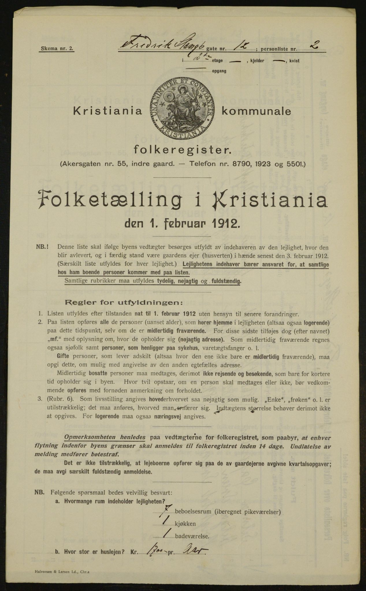 OBA, Kommunal folketelling 1.2.1912 for Kristiania, 1912, s. 26643