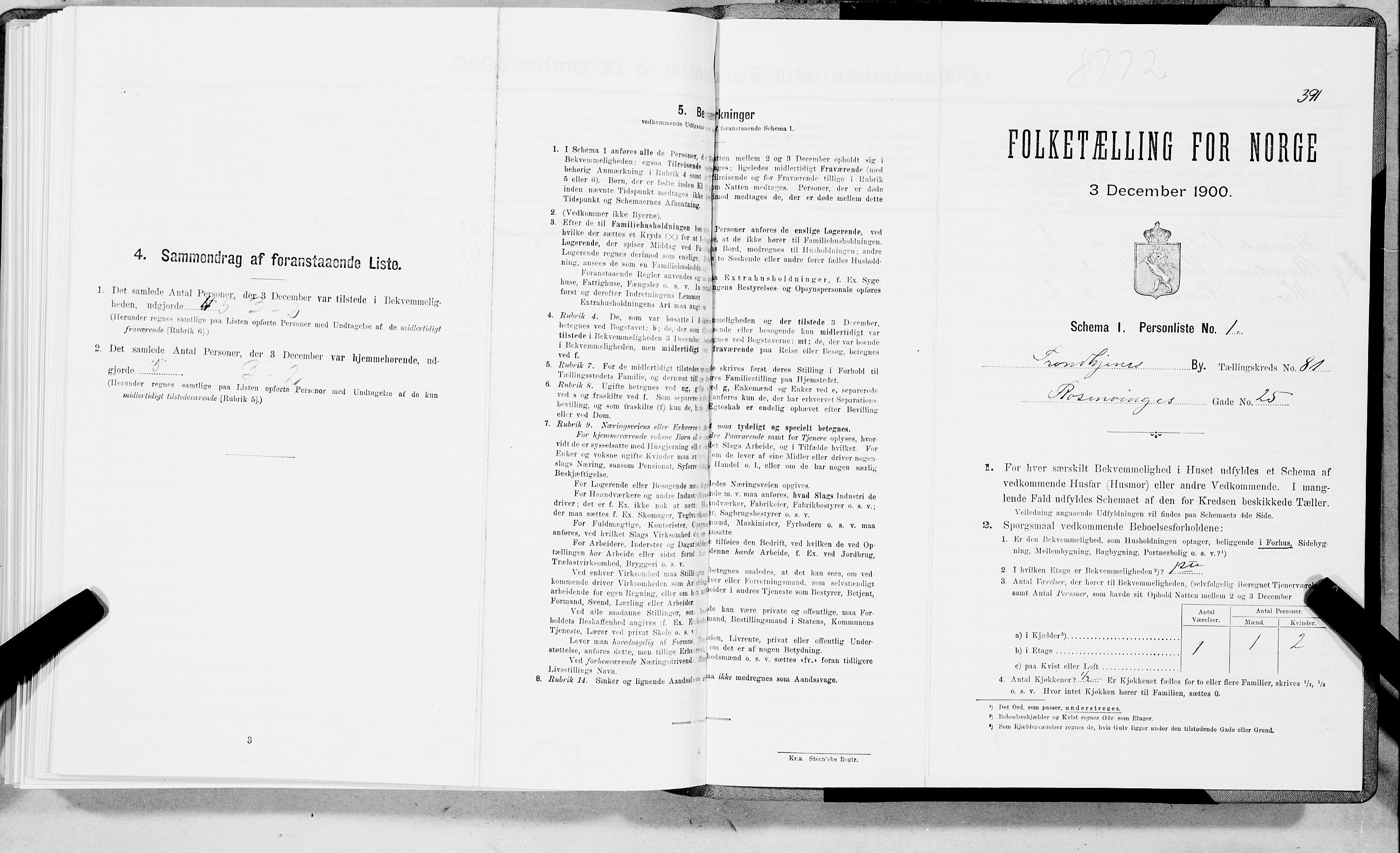 SAT, Folketelling 1900 for 1601 Trondheim kjøpstad, 1900, s. 16564