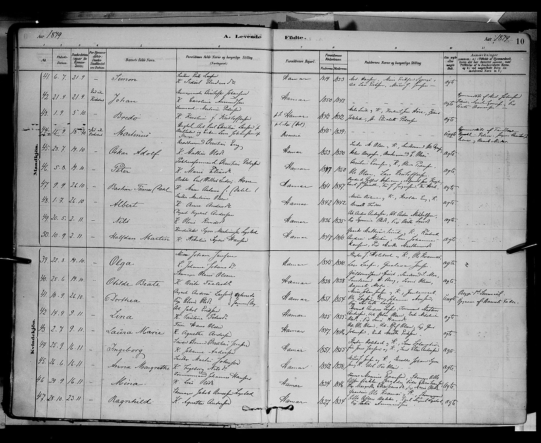 Vang prestekontor, Hedmark, AV/SAH-PREST-008/H/Ha/Haa/L0016: Ministerialbok nr. 16, 1878-1889, s. 10