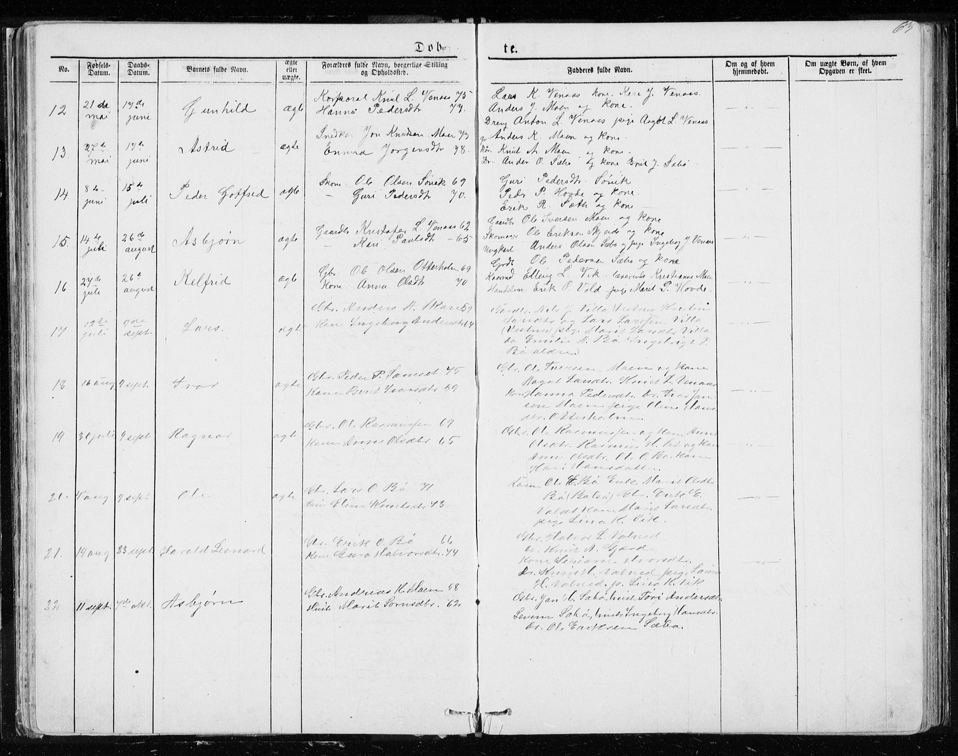Ministerialprotokoller, klokkerbøker og fødselsregistre - Møre og Romsdal, AV/SAT-A-1454/543/L0564: Klokkerbok nr. 543C02, 1867-1915, s. 63