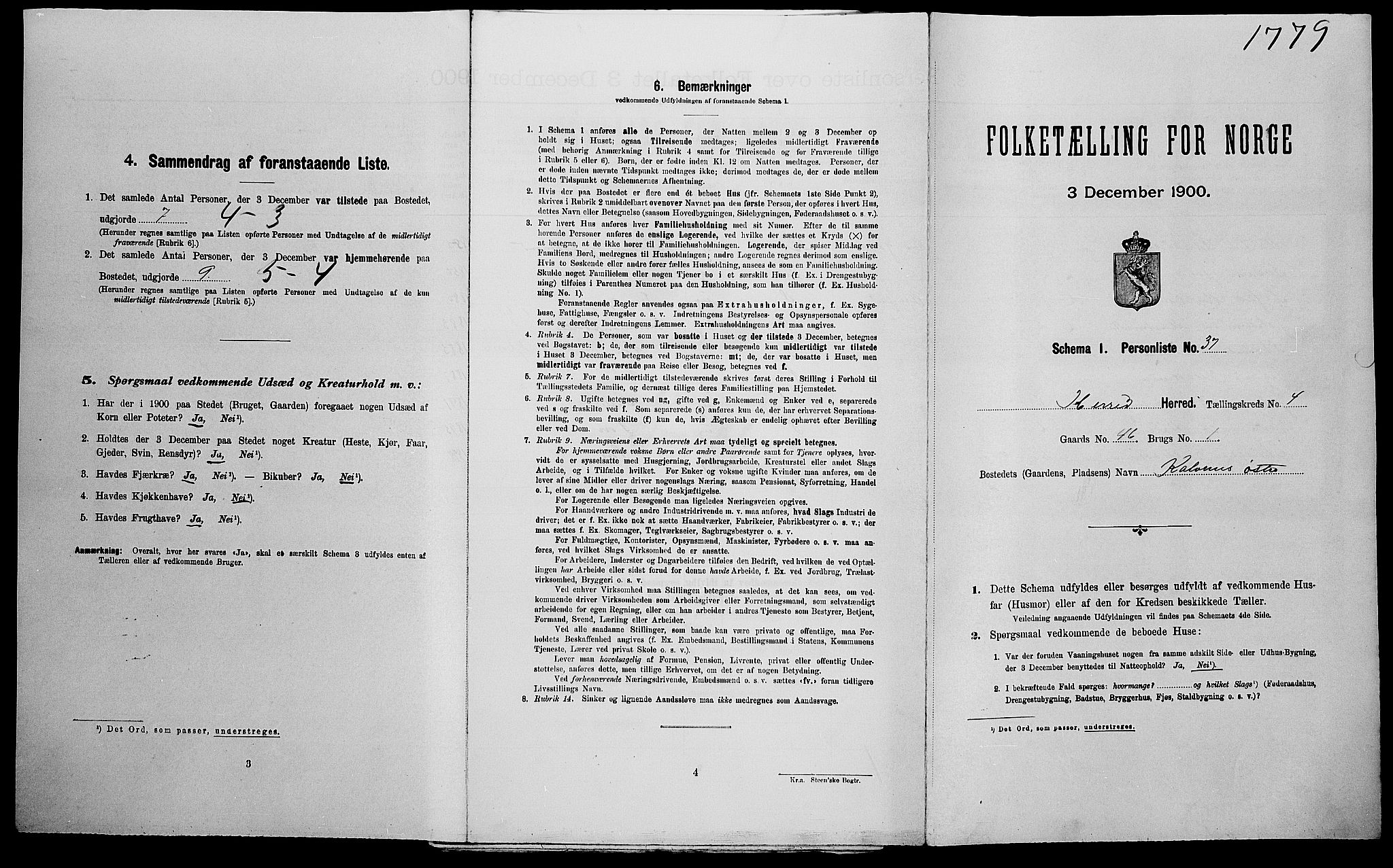 SAK, Folketelling 1900 for 1039 Herad herred, 1900, s. 390