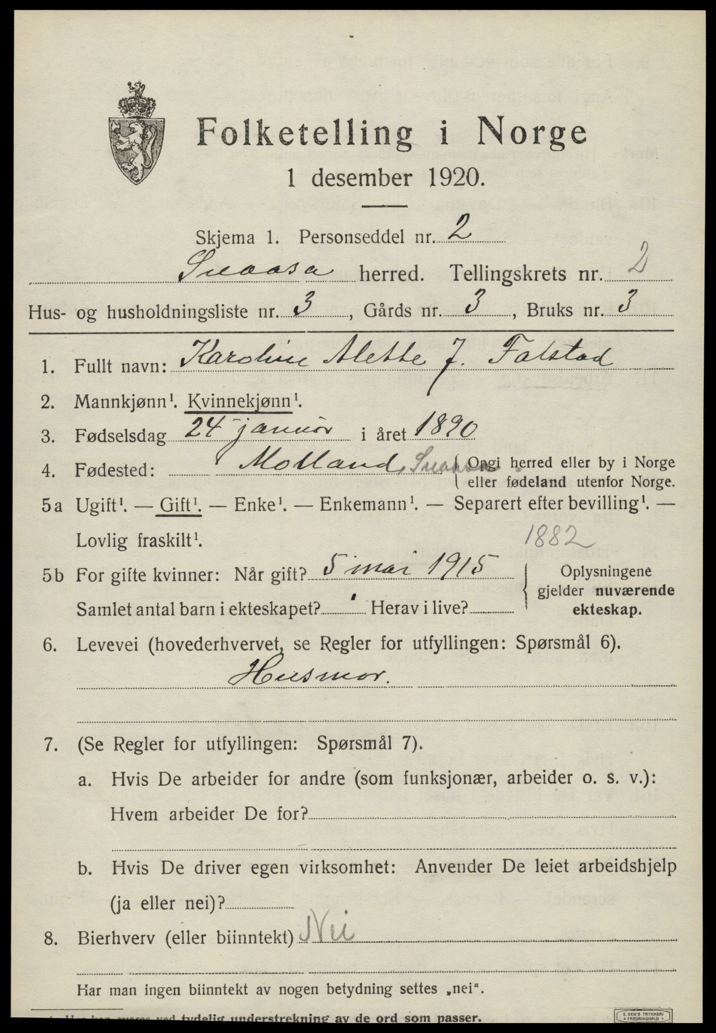 SAT, Folketelling 1920 for 1736 Snåsa herred, 1920, s. 1214