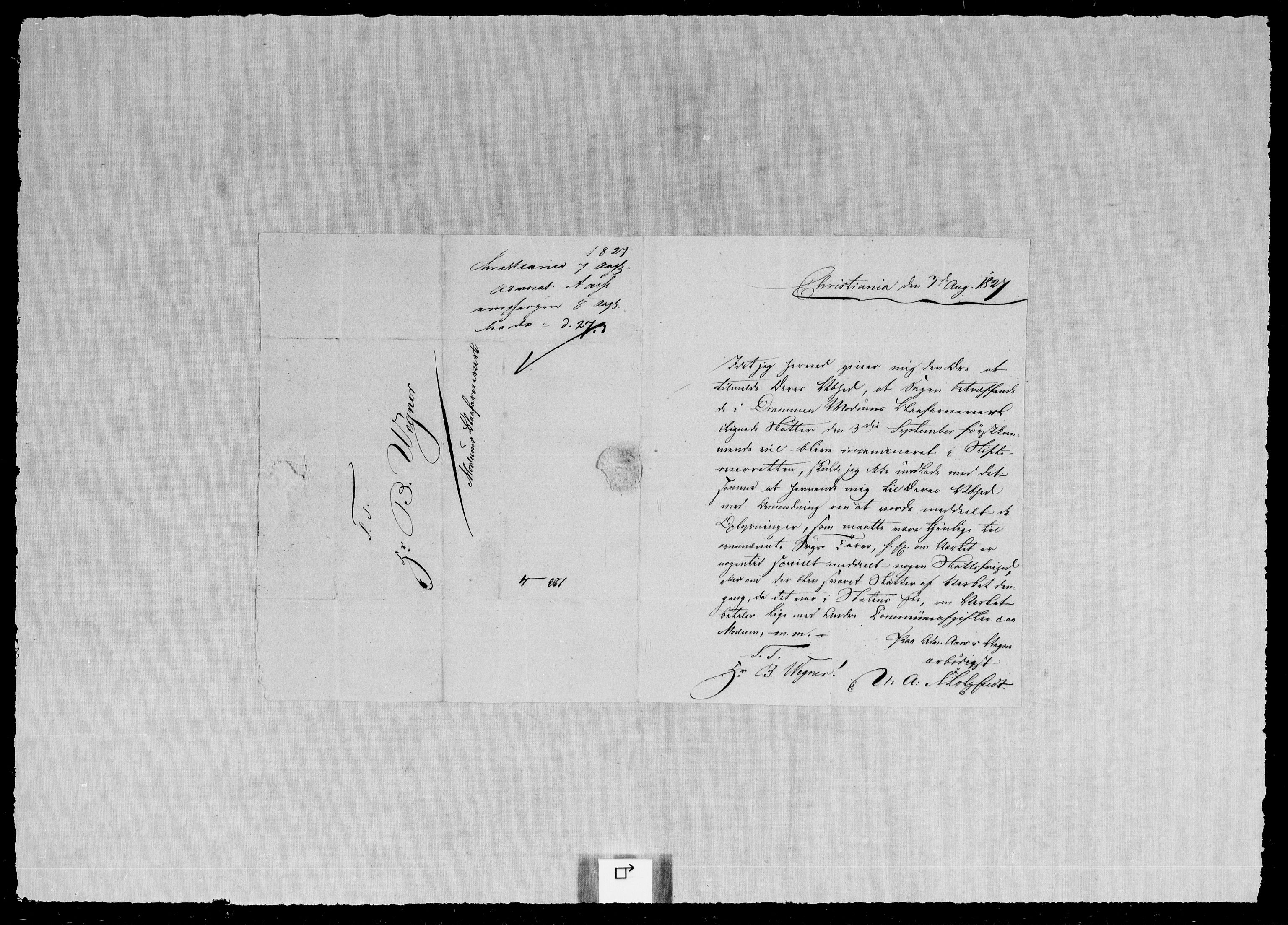 Modums Blaafarveværk, RA/PA-0157/G/Gb/L0099/0001: -- / Innkomne brev A - K, 1827-1828, s. 4
