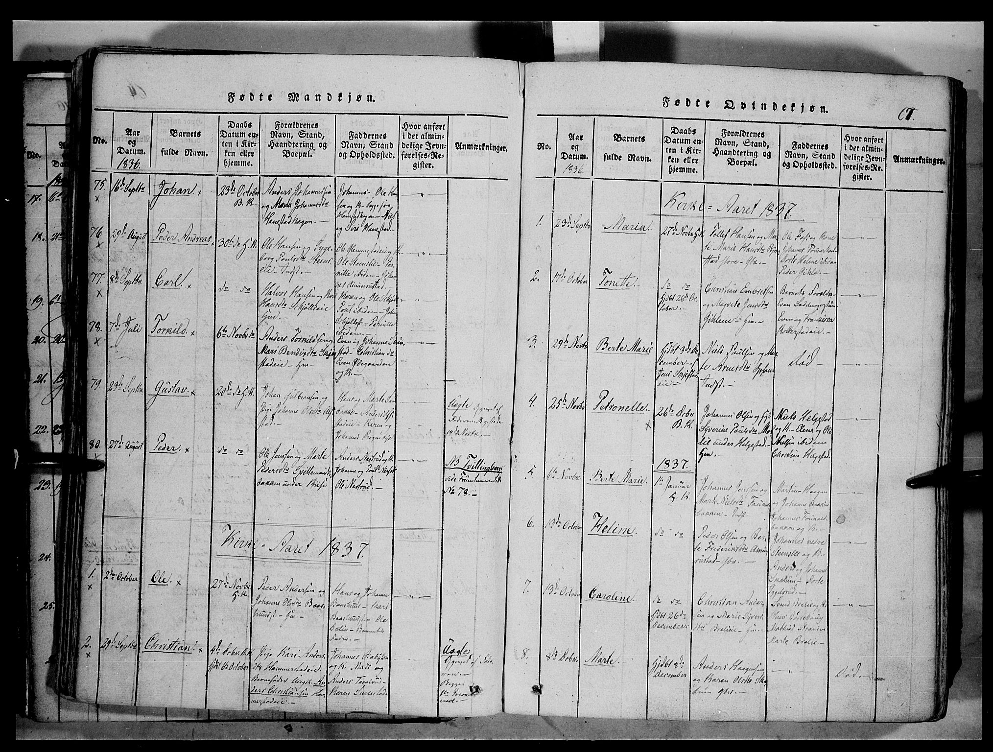 Østre Toten prestekontor, AV/SAH-PREST-104/H/Ha/Haa/L0001: Ministerialbok nr. 1, 1828-1839, s. 67