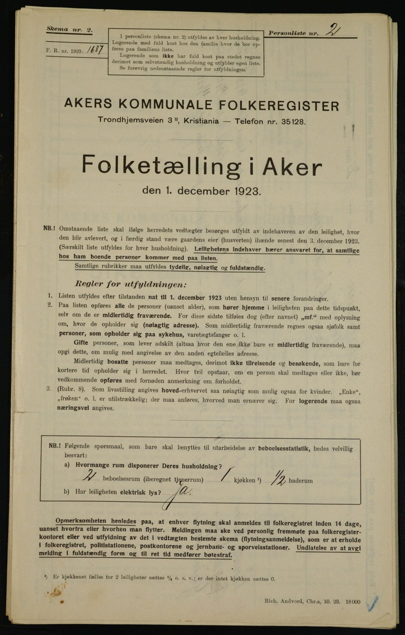 , Kommunal folketelling 1.12.1923 for Aker, 1923, s. 46241