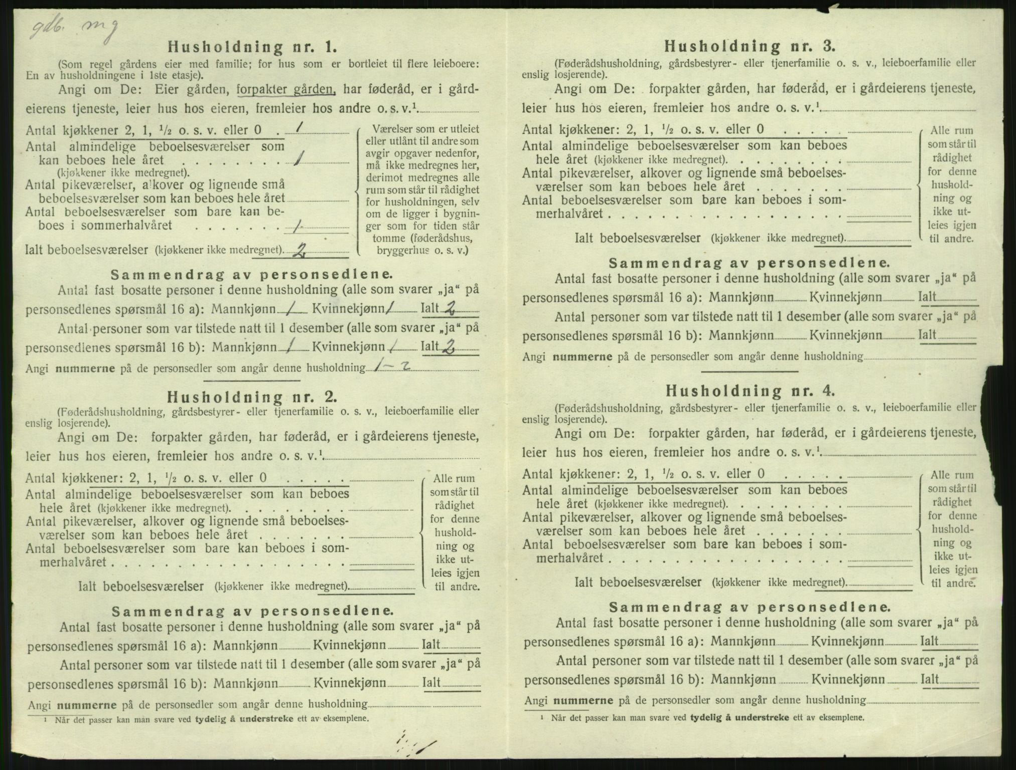 SAST, Folketelling 1920 for 1121 Time herred, 1920, s. 1226