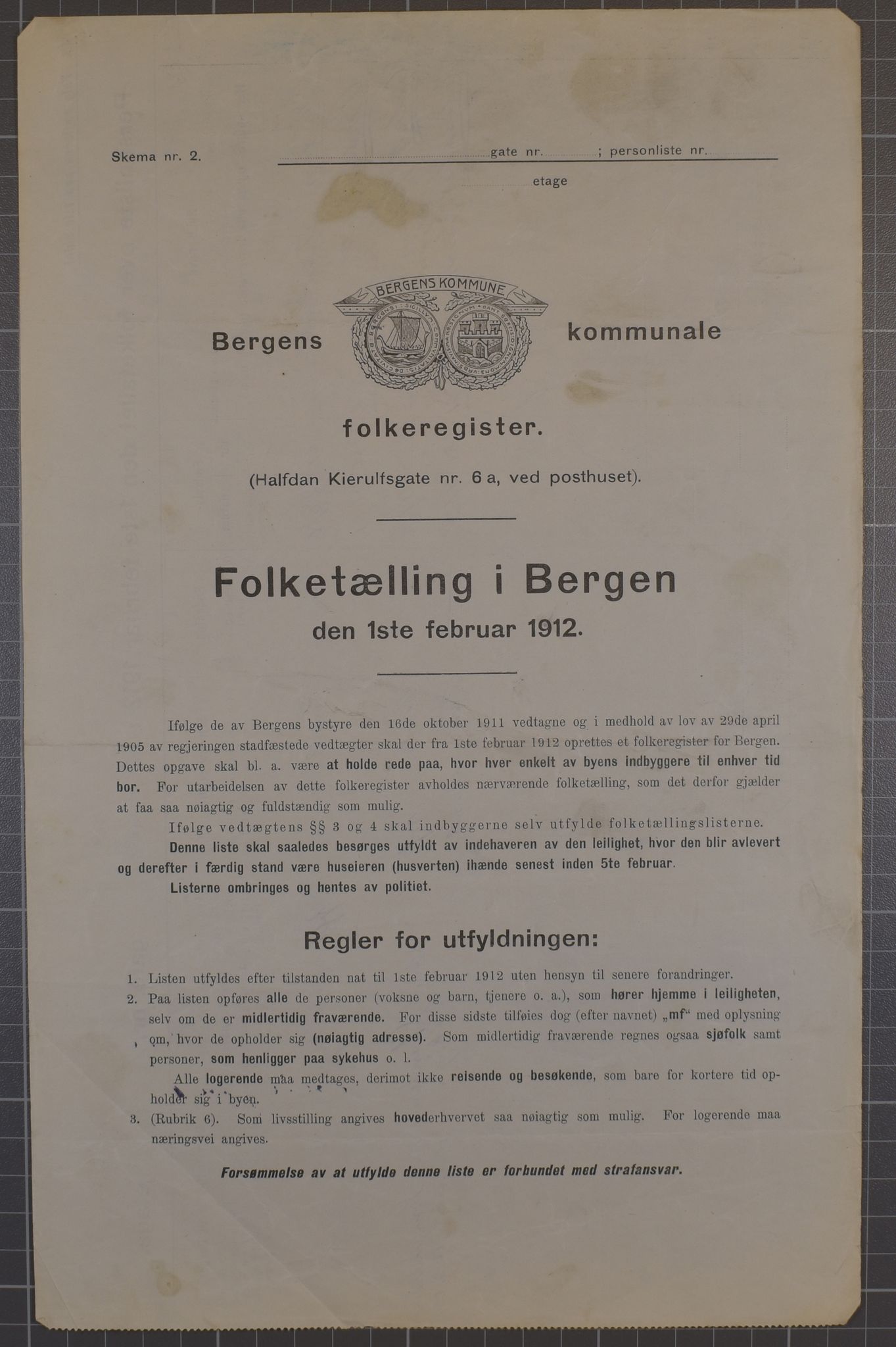 SAB, Kommunal folketelling 1912 for Bergen kjøpstad, 1912, s. 1552