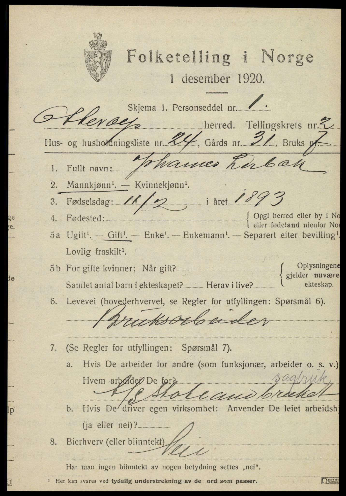 SAT, Folketelling 1920 for 1747 Otterøy herred, 1920, s. 1371