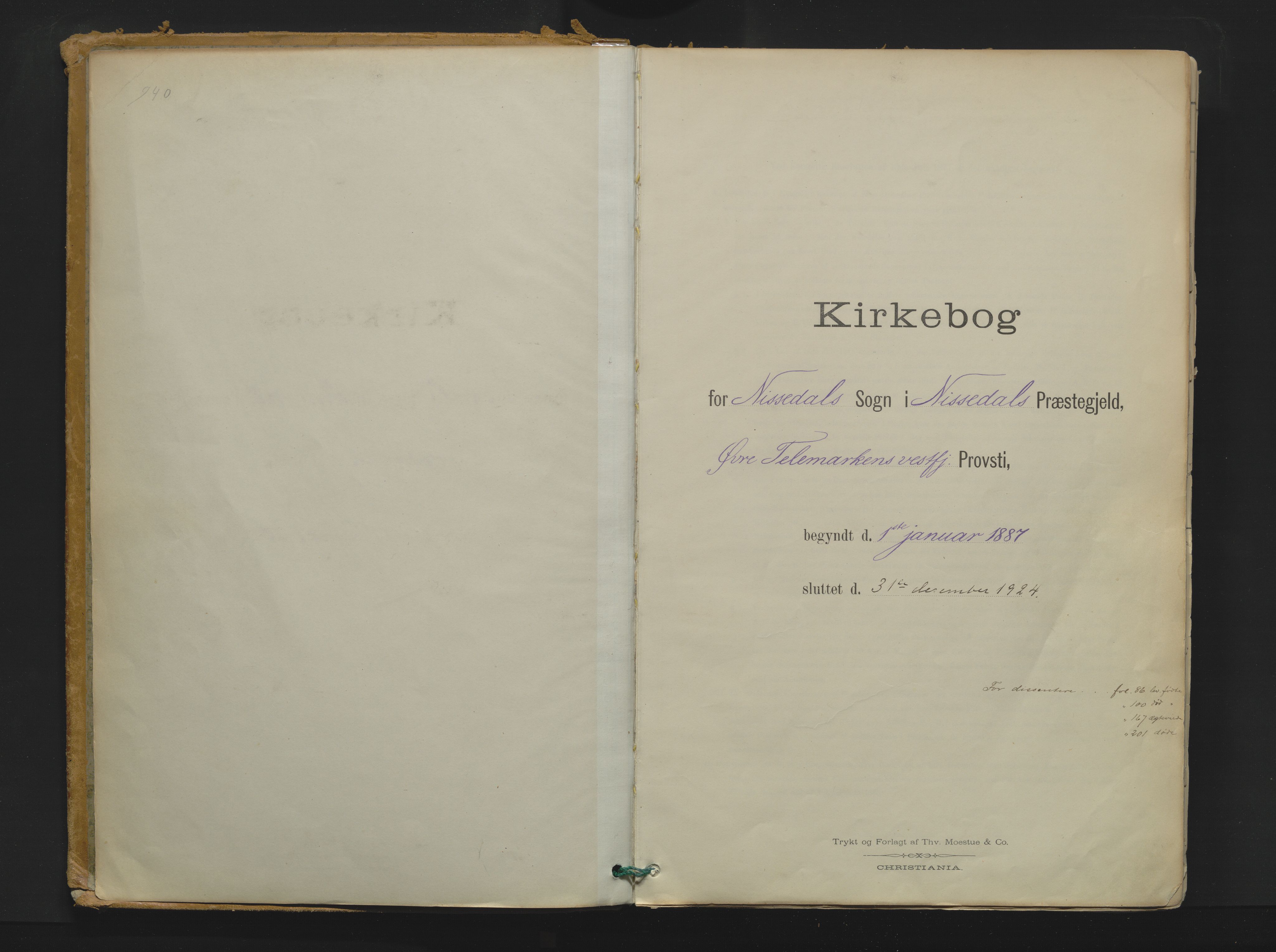 Nissedal kirkebøker, AV/SAKO-A-288/F/Fa/L0005: Ministerialbok nr. I 5, 1887-1924