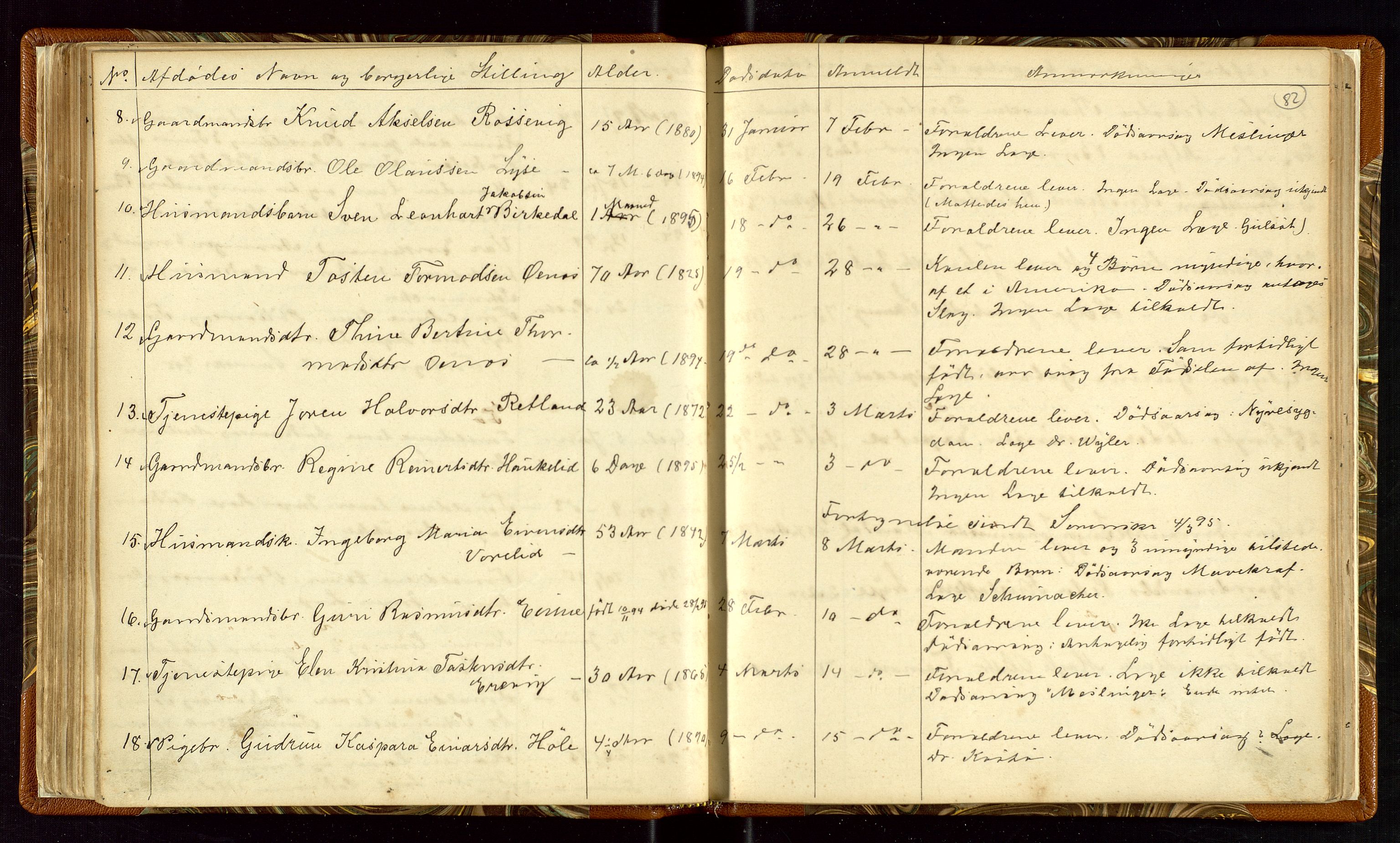 Høle og Forsand lensmannskontor, AV/SAST-A-100127/Gga/L0001: "Fortegnelse over Afdøde i Høle Thinglag fra 1ste Juli 1875 til ", 1875-1902, s. 82