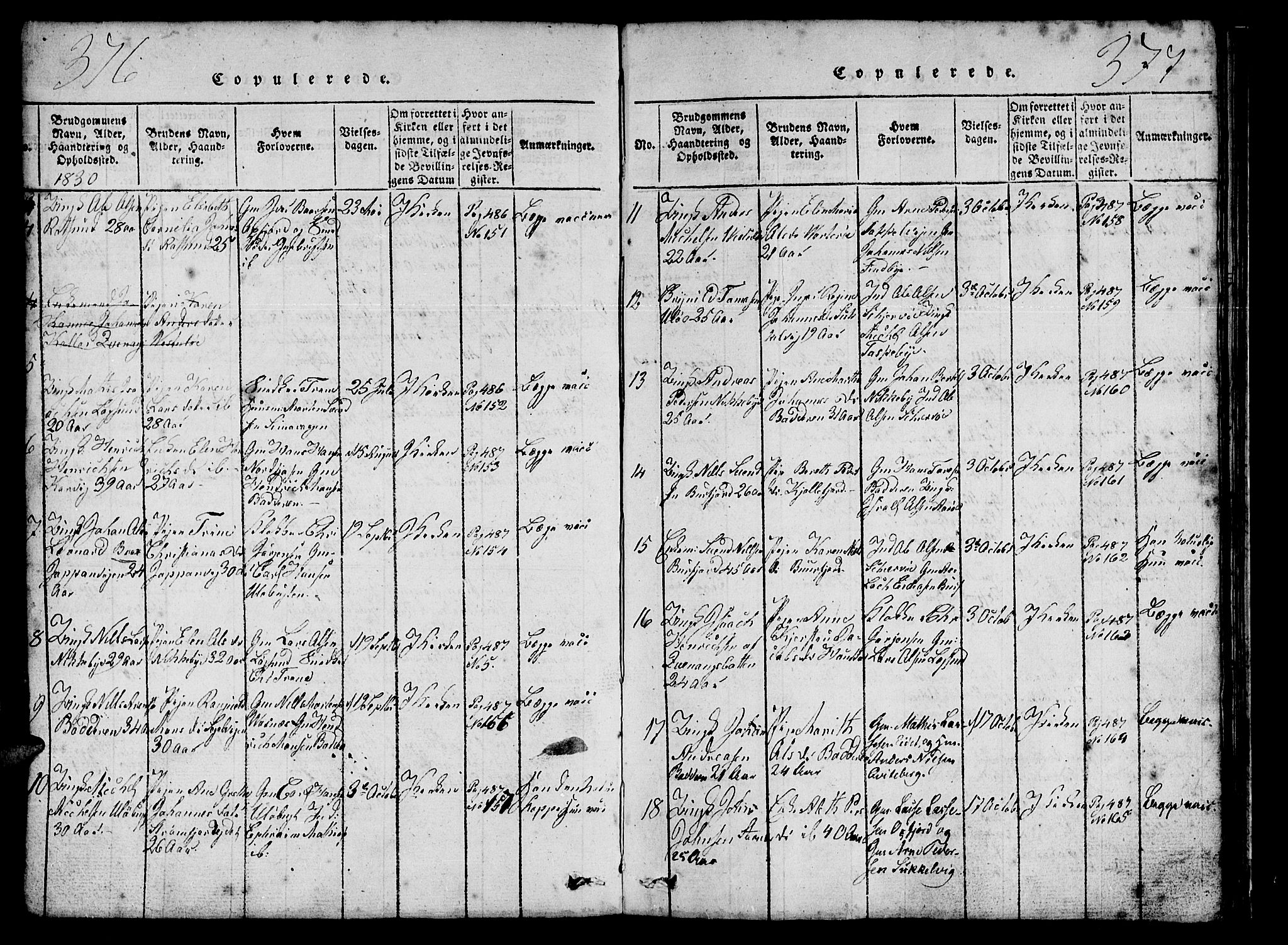 Skjervøy sokneprestkontor, AV/SATØ-S-1300/H/Ha/Hab/L0001klokker: Klokkerbok nr. 1, 1825-1838, s. 376-377