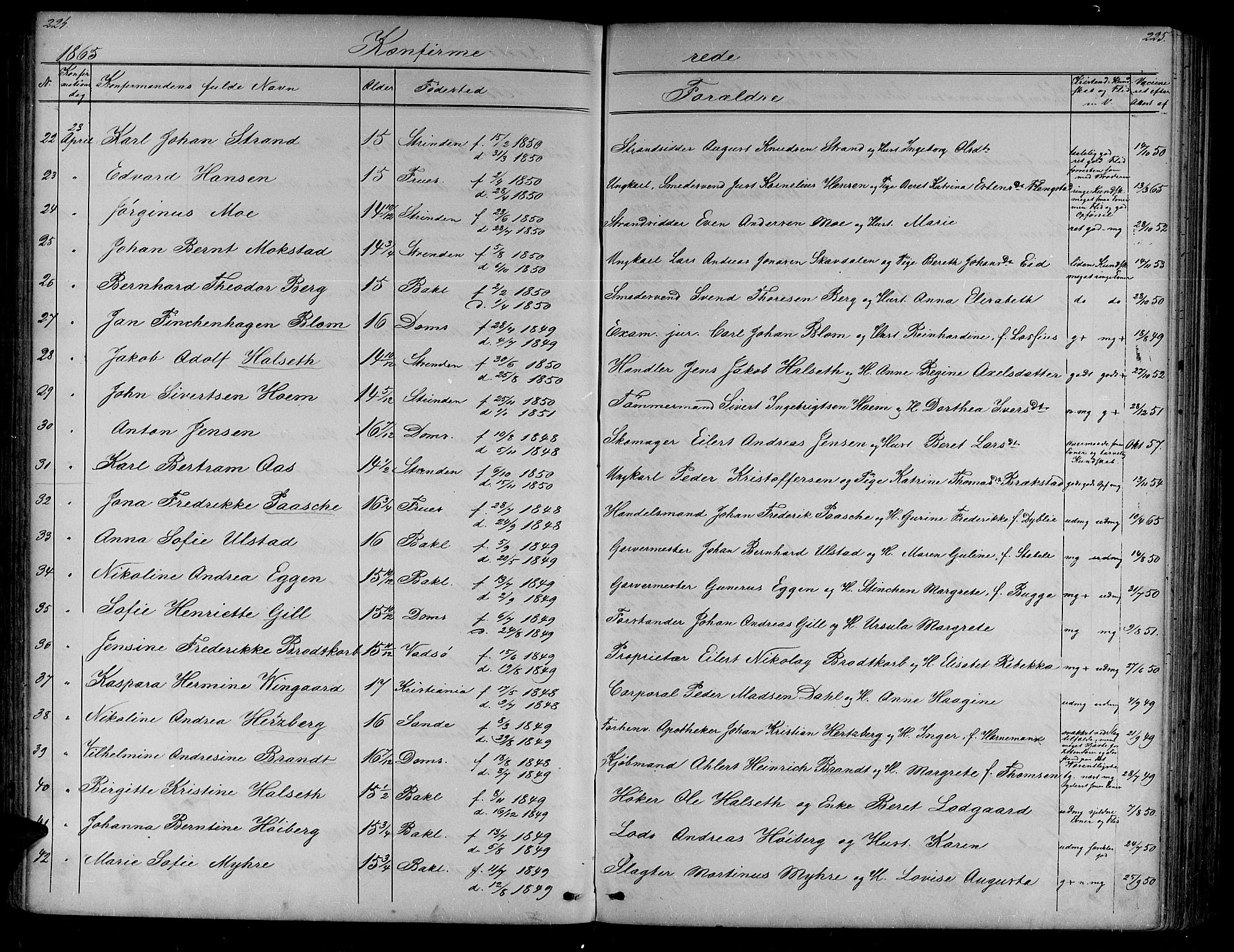 Ministerialprotokoller, klokkerbøker og fødselsregistre - Sør-Trøndelag, SAT/A-1456/604/L0219: Klokkerbok nr. 604C02, 1851-1869, s. 224-225