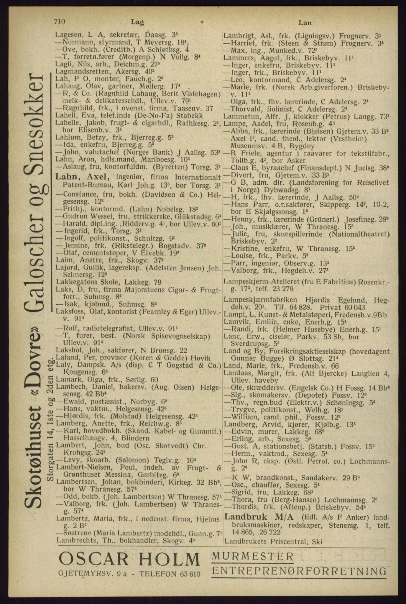 Kristiania/Oslo adressebok, PUBL/-, 1929, s. 710