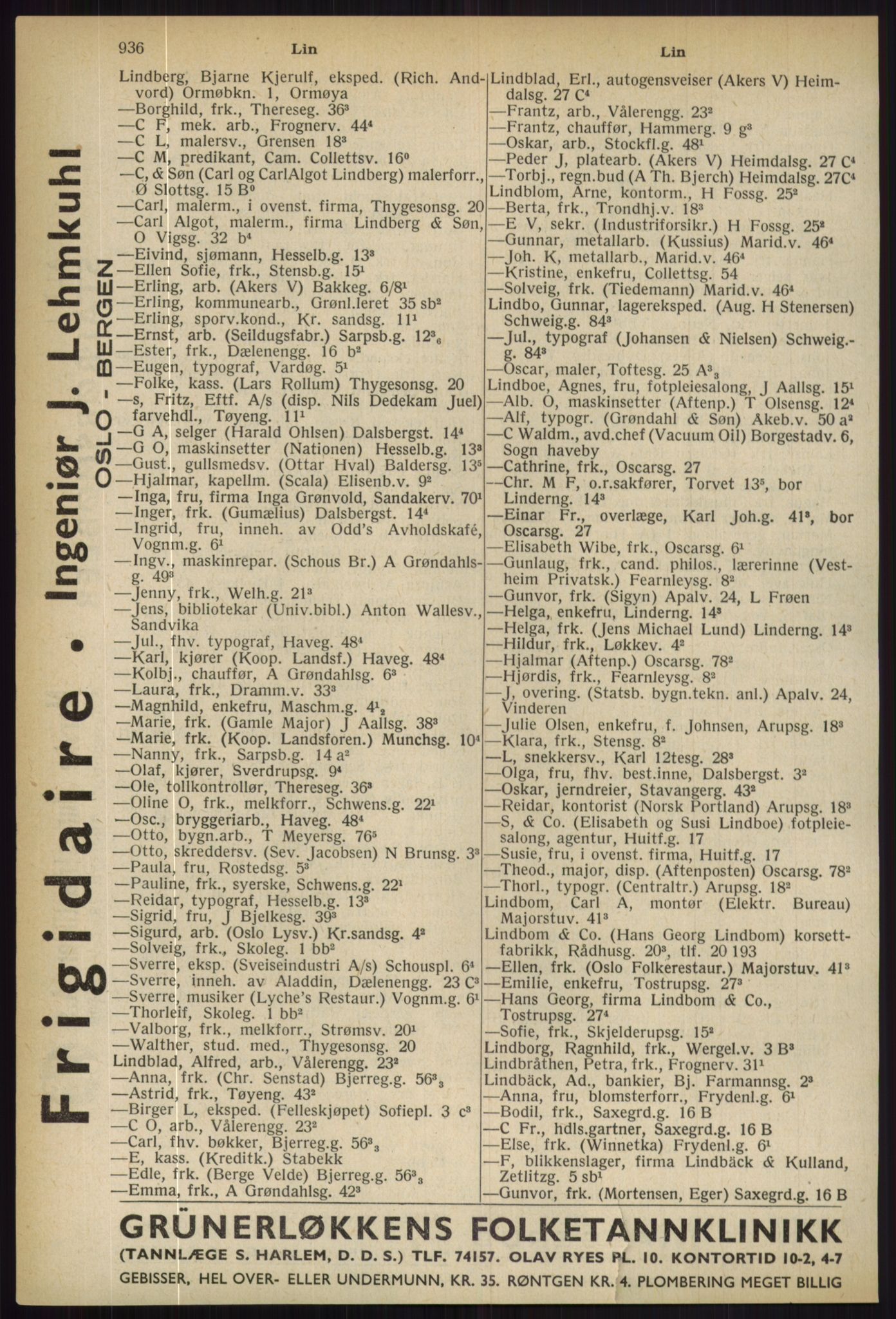 Kristiania/Oslo adressebok, PUBL/-, 1936, s. 936