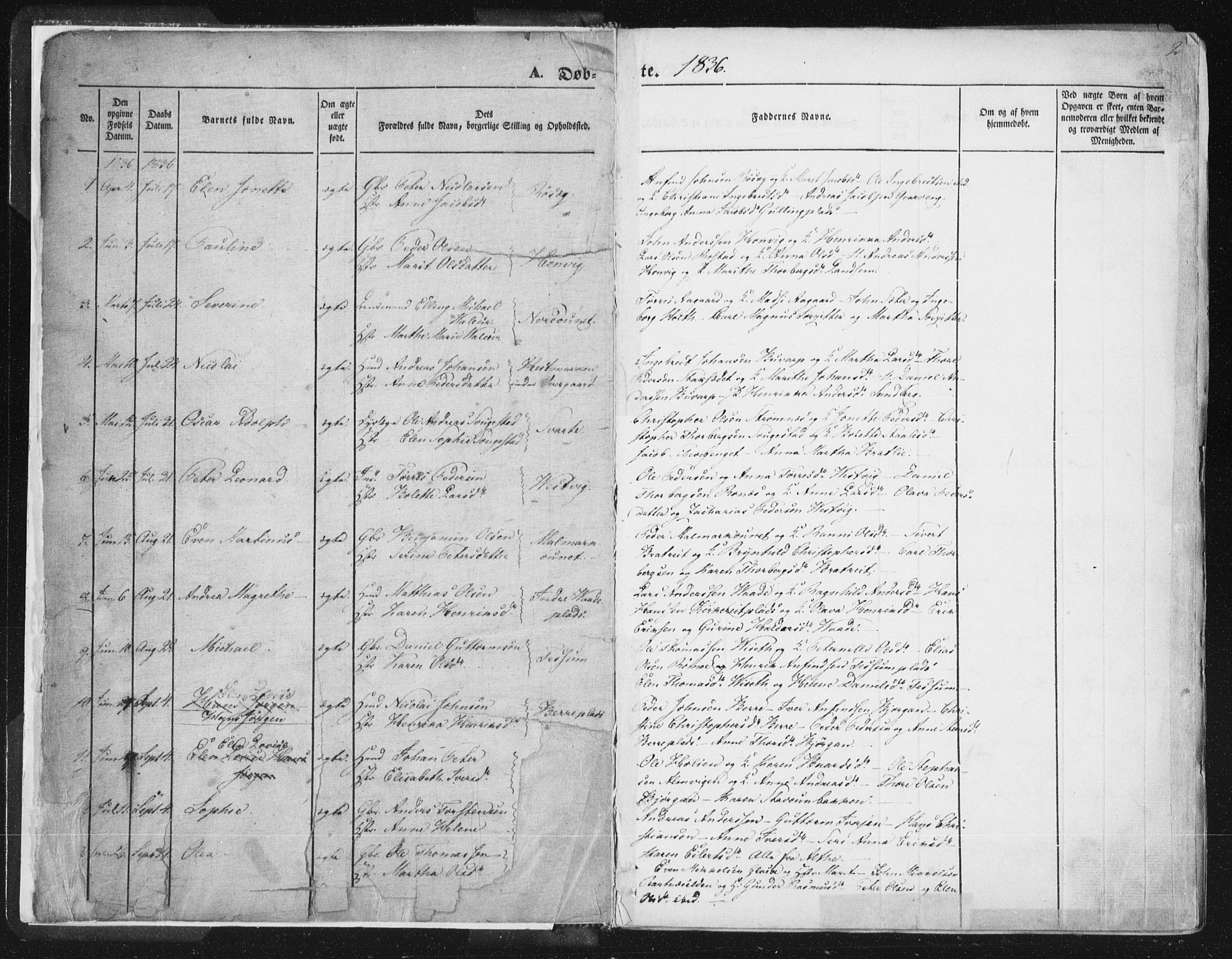 Ministerialprotokoller, klokkerbøker og fødselsregistre - Nord-Trøndelag, AV/SAT-A-1458/741/L0392: Ministerialbok nr. 741A06, 1836-1848, s. 2
