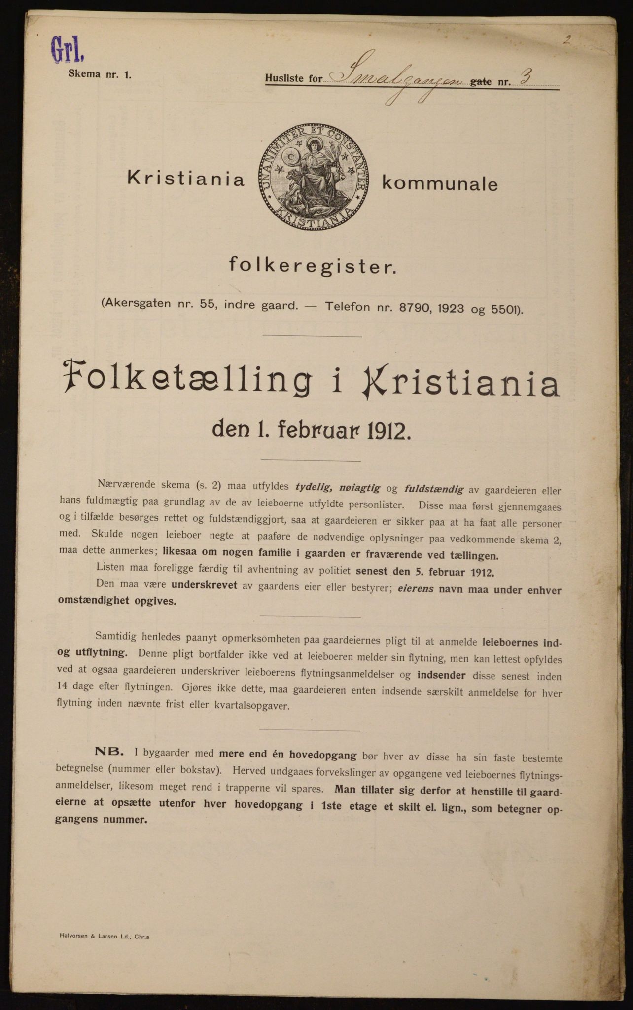 OBA, Kommunal folketelling 1.2.1912 for Kristiania, 1912, s. 97269