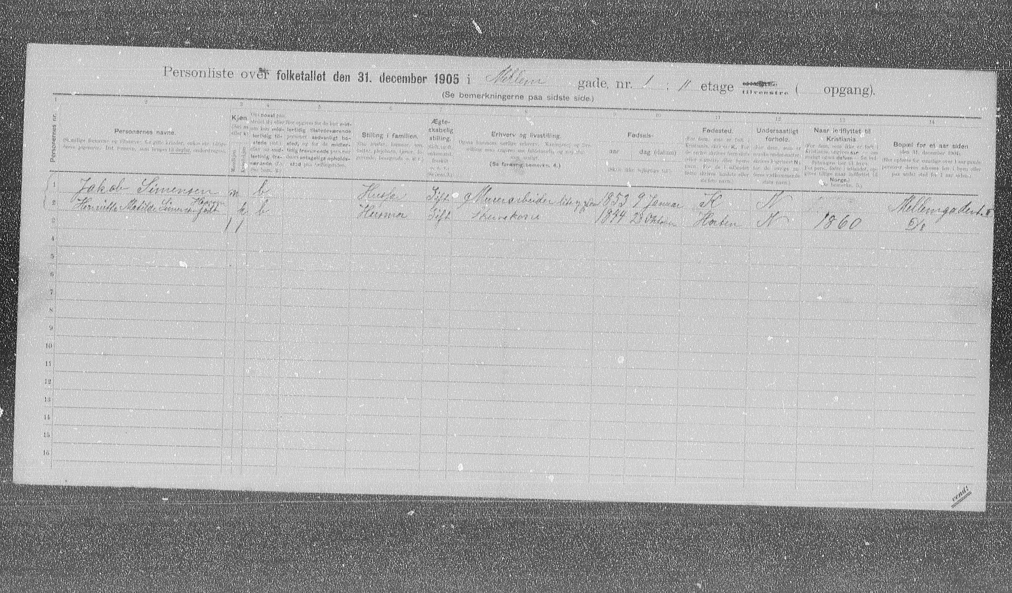 OBA, Kommunal folketelling 31.12.1905 for Kristiania kjøpstad, 1905, s. 34179