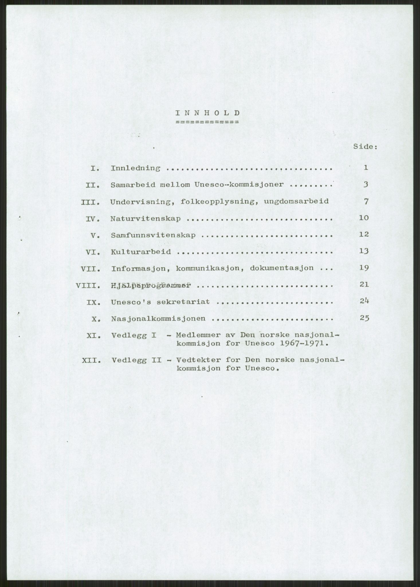 Den norske nasjonalkommisjonen for UNESCO, AV/RA-S-1730/A/Ad/L0001: --, 1953-1981