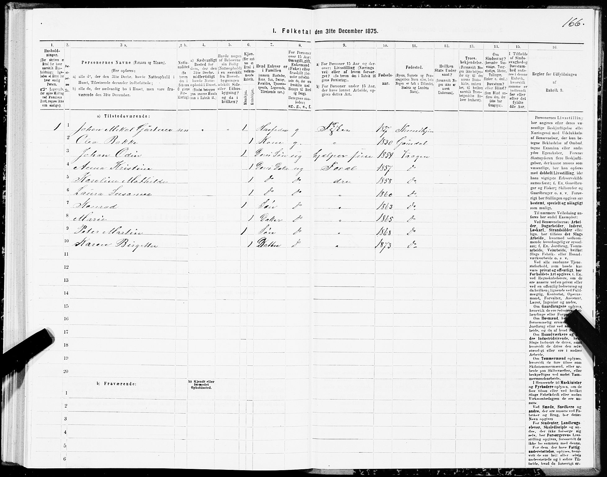 SAT, Folketelling 1875 for 1865P Vågan prestegjeld, 1875, s. 2166