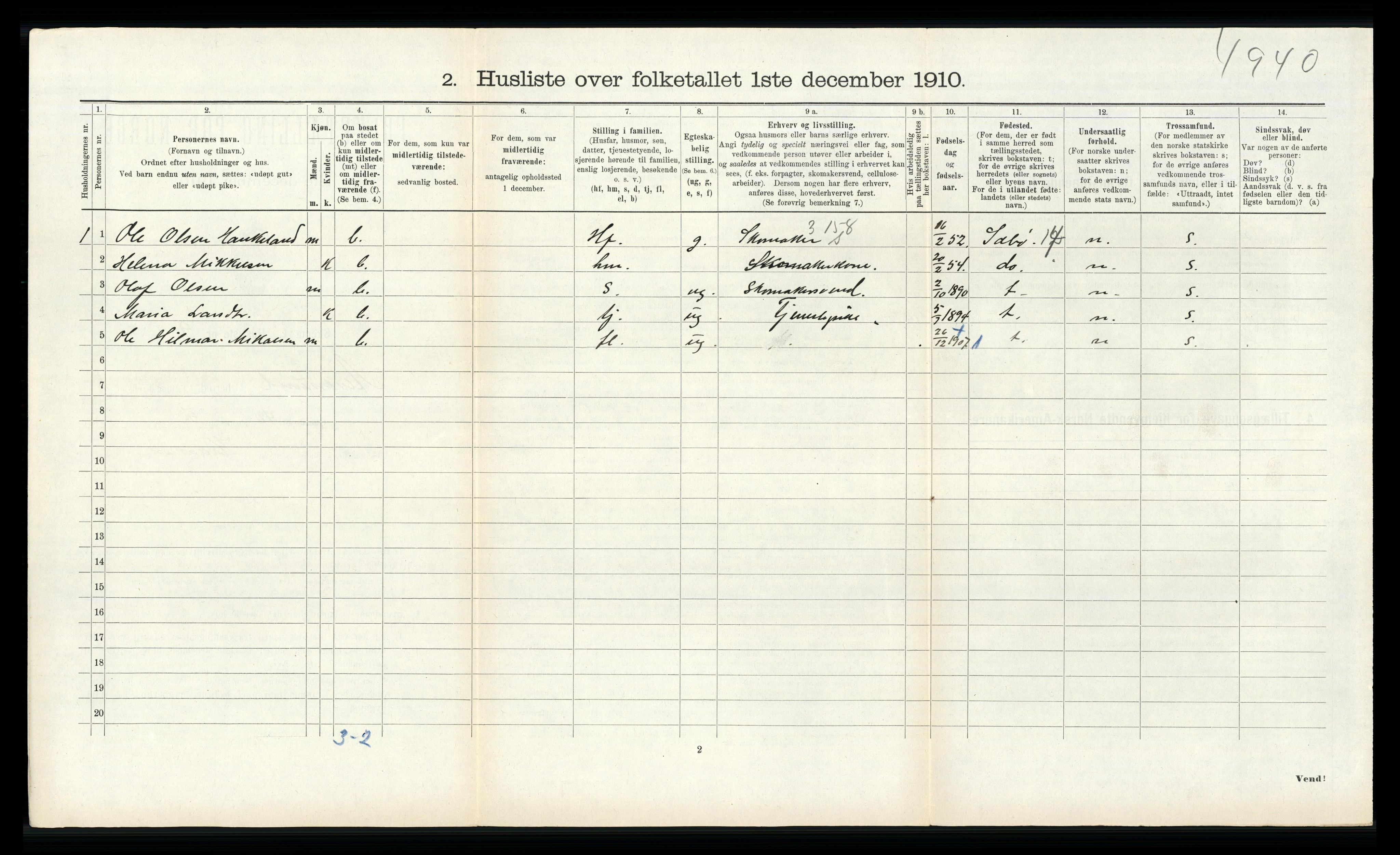 RA, Folketelling 1910 for 1257 Alversund herred, 1910, s. 587
