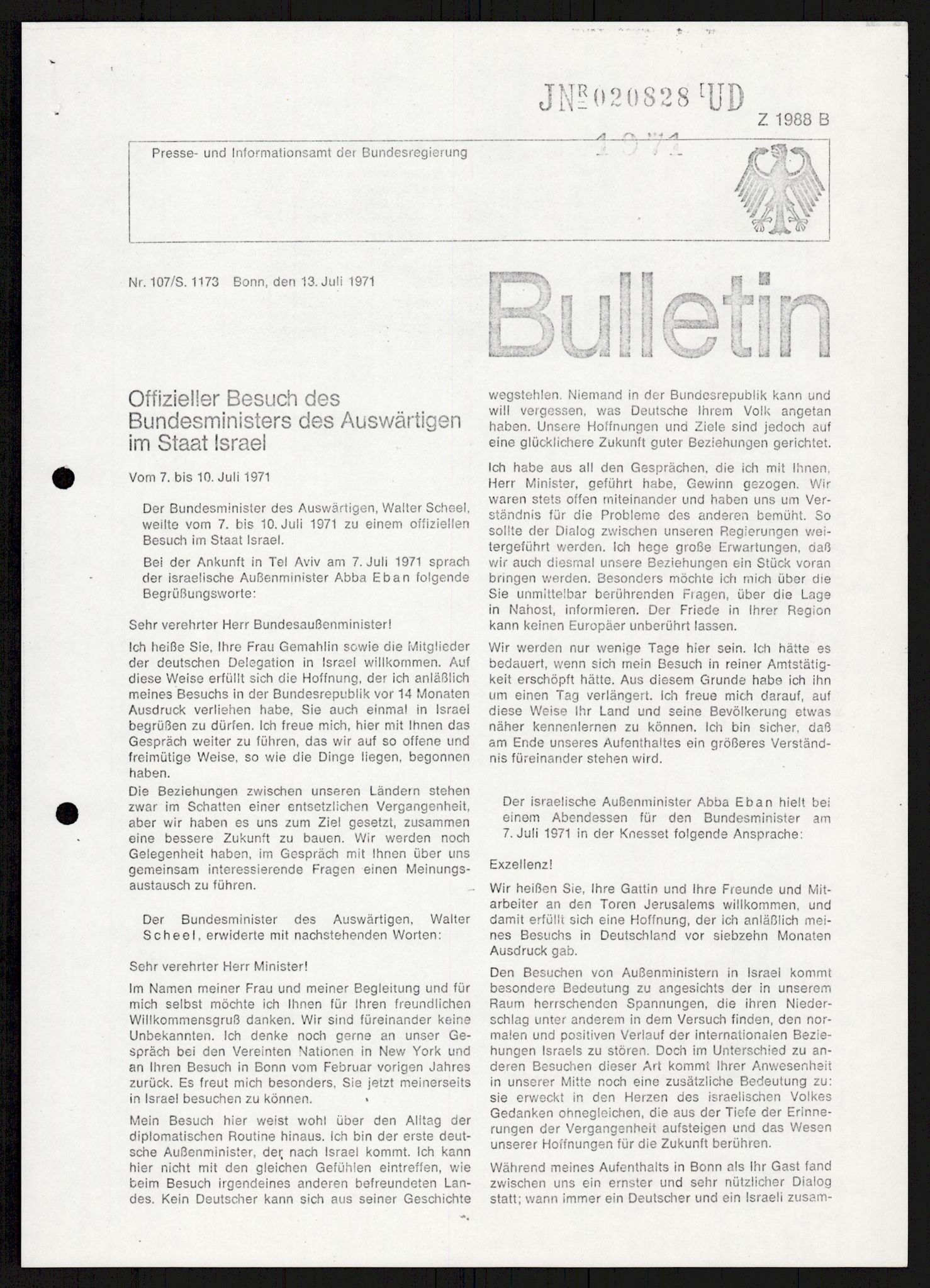 Utenriksdepartementet, hovedarkiv, AV/RA-S-6794/D/Db/Dba/L0776/0003: Verdenspolitikk. Fremmede staters politikk (G.L.) / Israel: Politikk (2 mapper), 1970-1972, s. 74