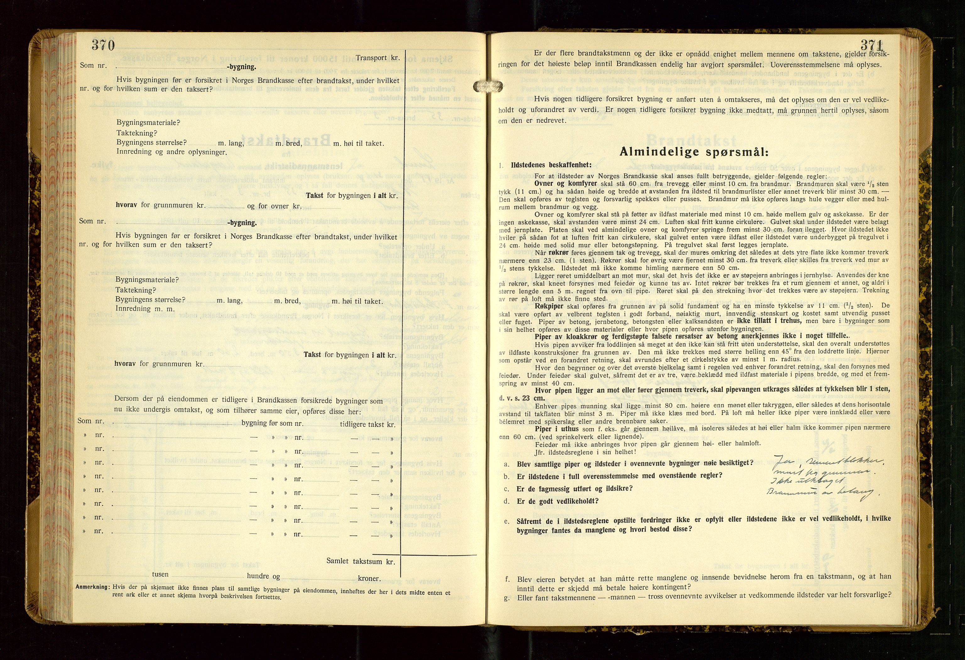 Lund lensmannskontor, AV/SAST-A-100303/Gob/L0006: "Brandtakstprotokoll", 1938-1951, s. 370-371
