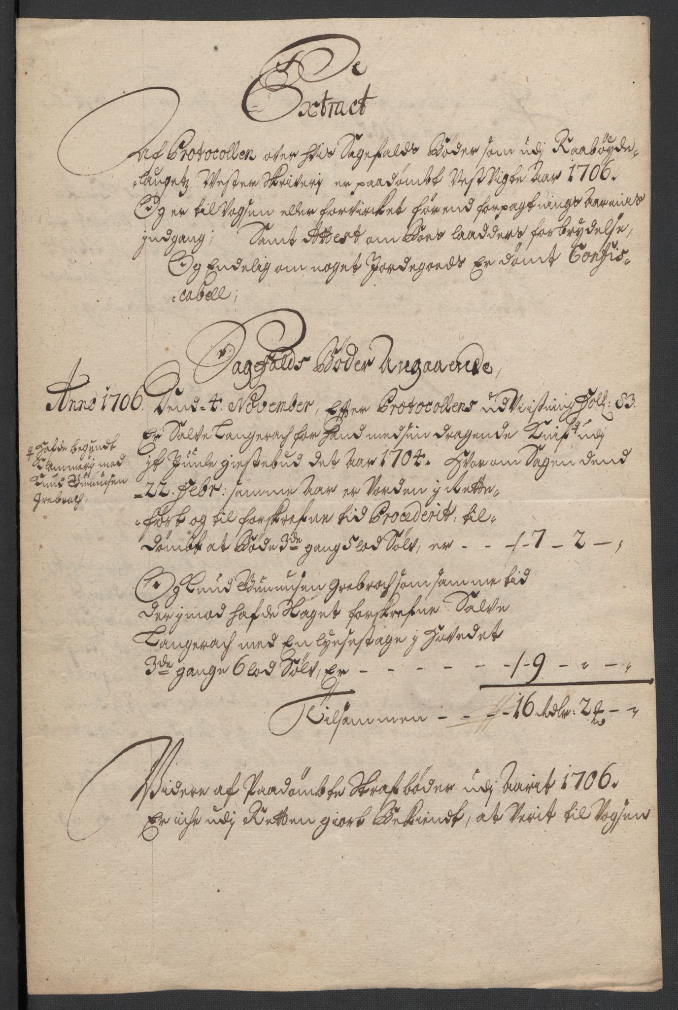 Rentekammeret inntil 1814, Reviderte regnskaper, Fogderegnskap, RA/EA-4092/R40/L2448: Fogderegnskap Råbyggelag, 1706-1708, s. 34